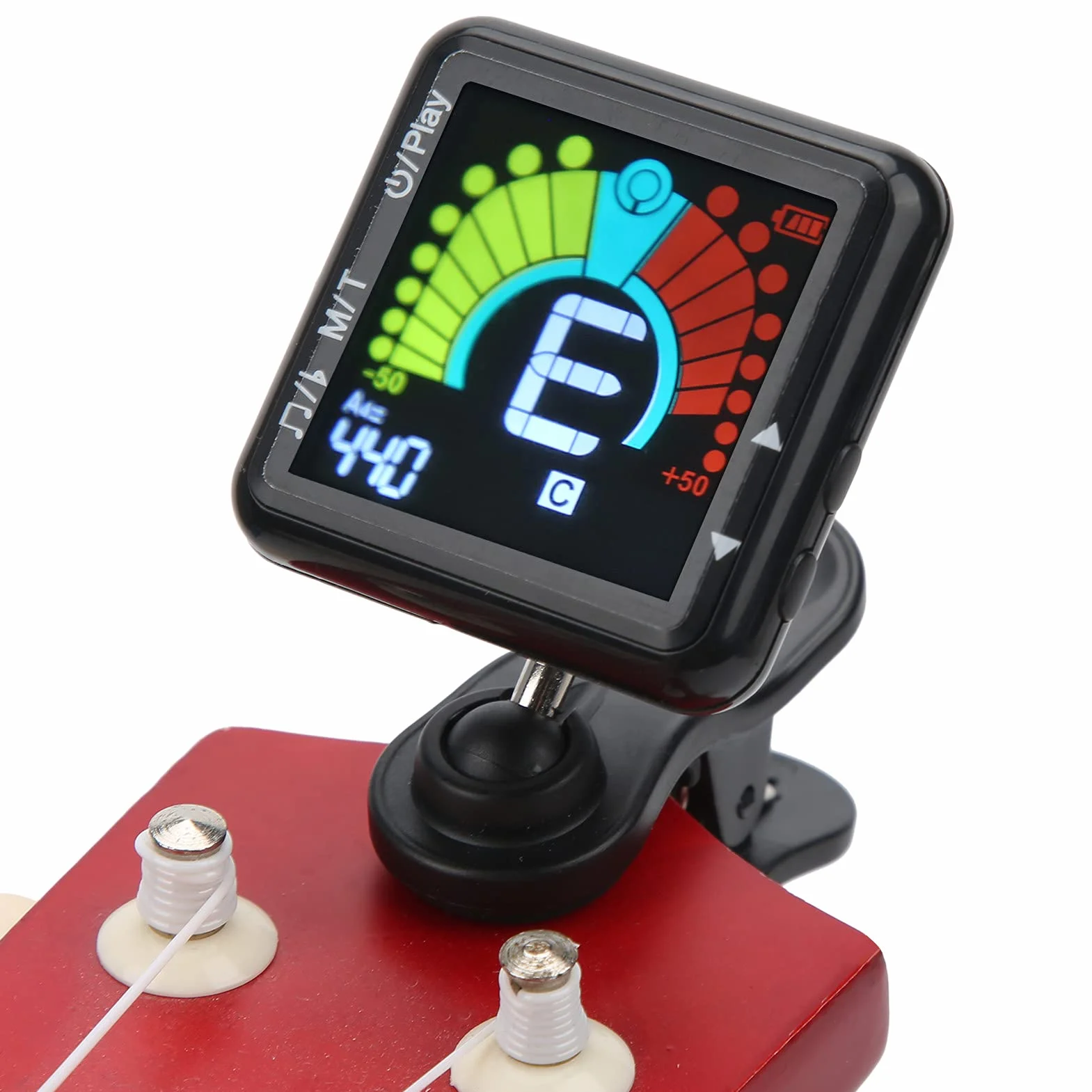 Tuner Gitarowy Clip On Tuner Metronomu 2 w 1 Akumulator Tuning do Gitary Basowej Ukulele Skrzypce Banjo