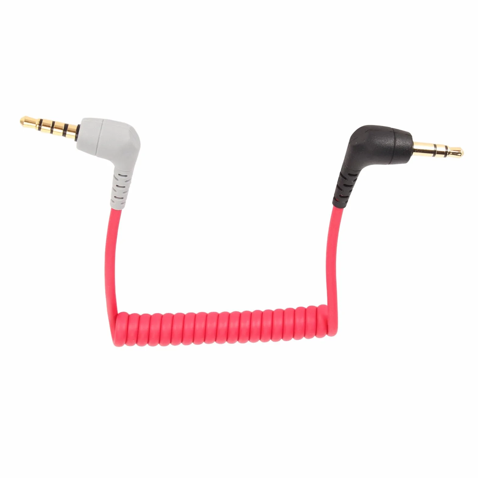 Kabel Krosowy Mikrofonowy 3,5 Mm TRS do TRRS, Kątowy Kabel Mikrofonowy z Wtyczkami Męski-męski do RODE SC7, do Videomicro, do Wireless Go, do Videomic Pro+ itp.
