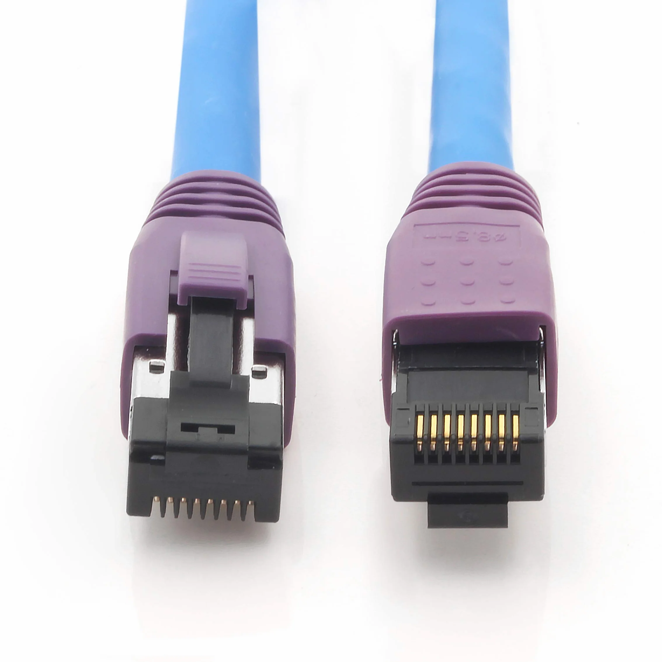 1aTTack.de 2 m kabel sieciowy Cat.8 CAT8 CAT 8 2000 MHz 40 Gbit s 40 GBase-T High End Poe + kabel krosowy Ethernet AWG24 miedziany LSZH niebieski - 1 sztuka 2 m
