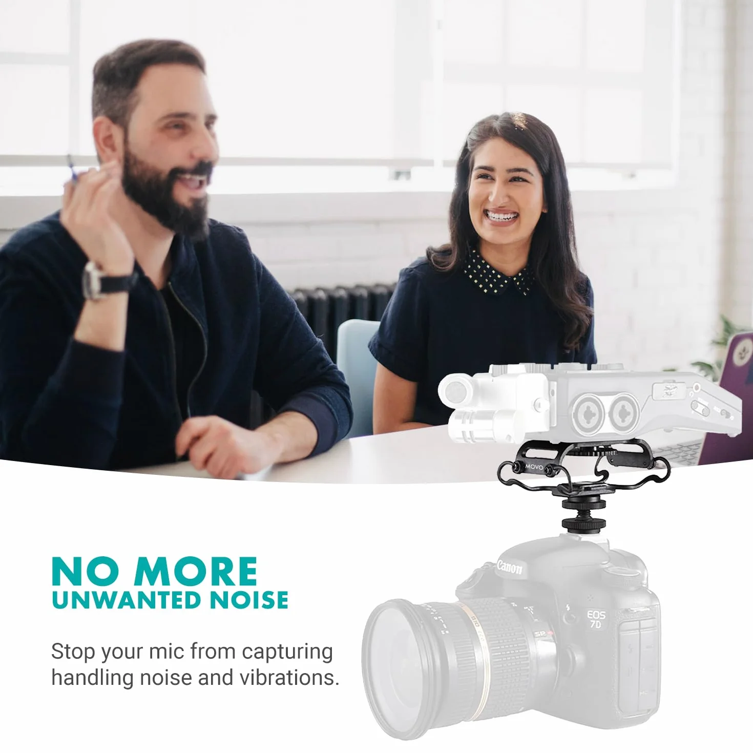 Movo SMM5-B uniwersalny uchwyt do mikrofonu i przenośnego rejestratora - pasuje do Zoom H1n, H2n, H4n, H5, H6, Tascam DR-40x, DR-05x, DR-07x i innych ze śrubą montażową 1/4" (czarny)
