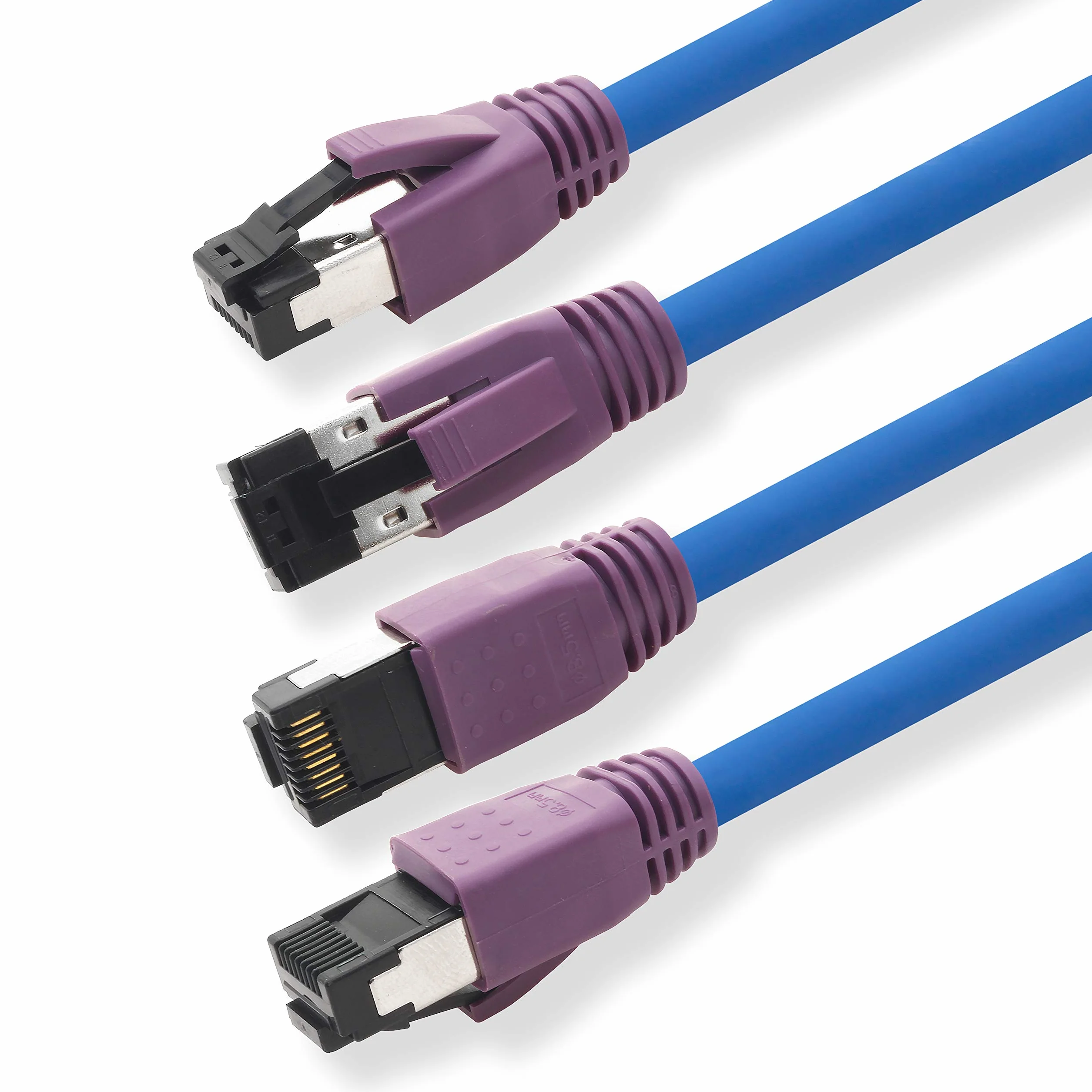 1aTTack.de 2 m kabel sieciowy Cat.8 CAT8 CAT 8 2000 MHz 40 Gbit s 40 GBase-T High End Poe + kabel krosowy Ethernet AWG24 miedziany LSZH niebieski - 1 sztuka 2 m