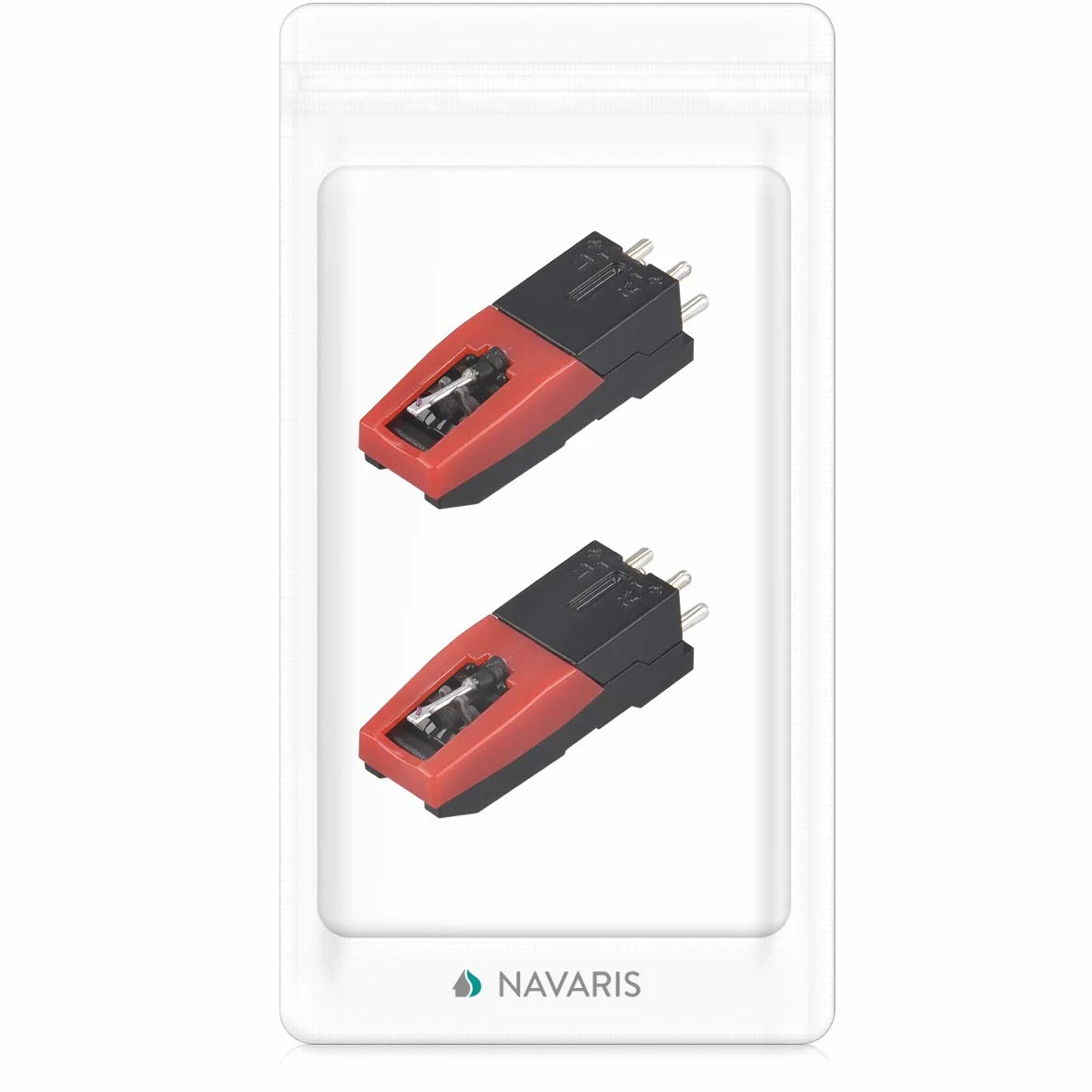 Navaris 2x zamienna igła gramofonowa z igłą do płyt winylowych - stalowa igła z safirem na szczycie do płyt 33 45 78 rpm - zamienna igła gramofonu, system rysików