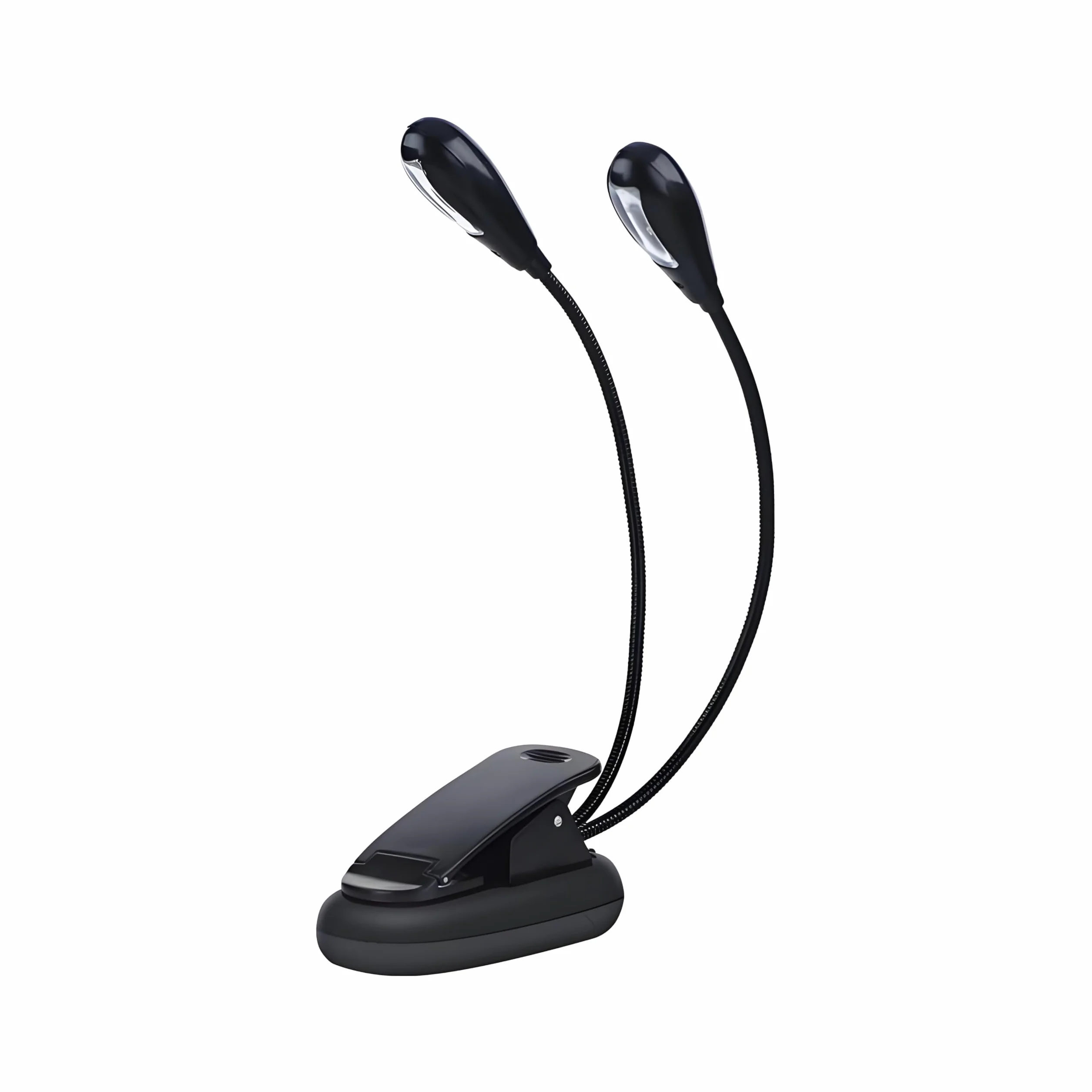 Dilwe Lampa muzyczna, 6 diod LED/8 diod LED, mini lampa z podwójną głowicą, regulowana lampa zaciskowa, kabel USB, do czytania, książki, stołu, nocnego