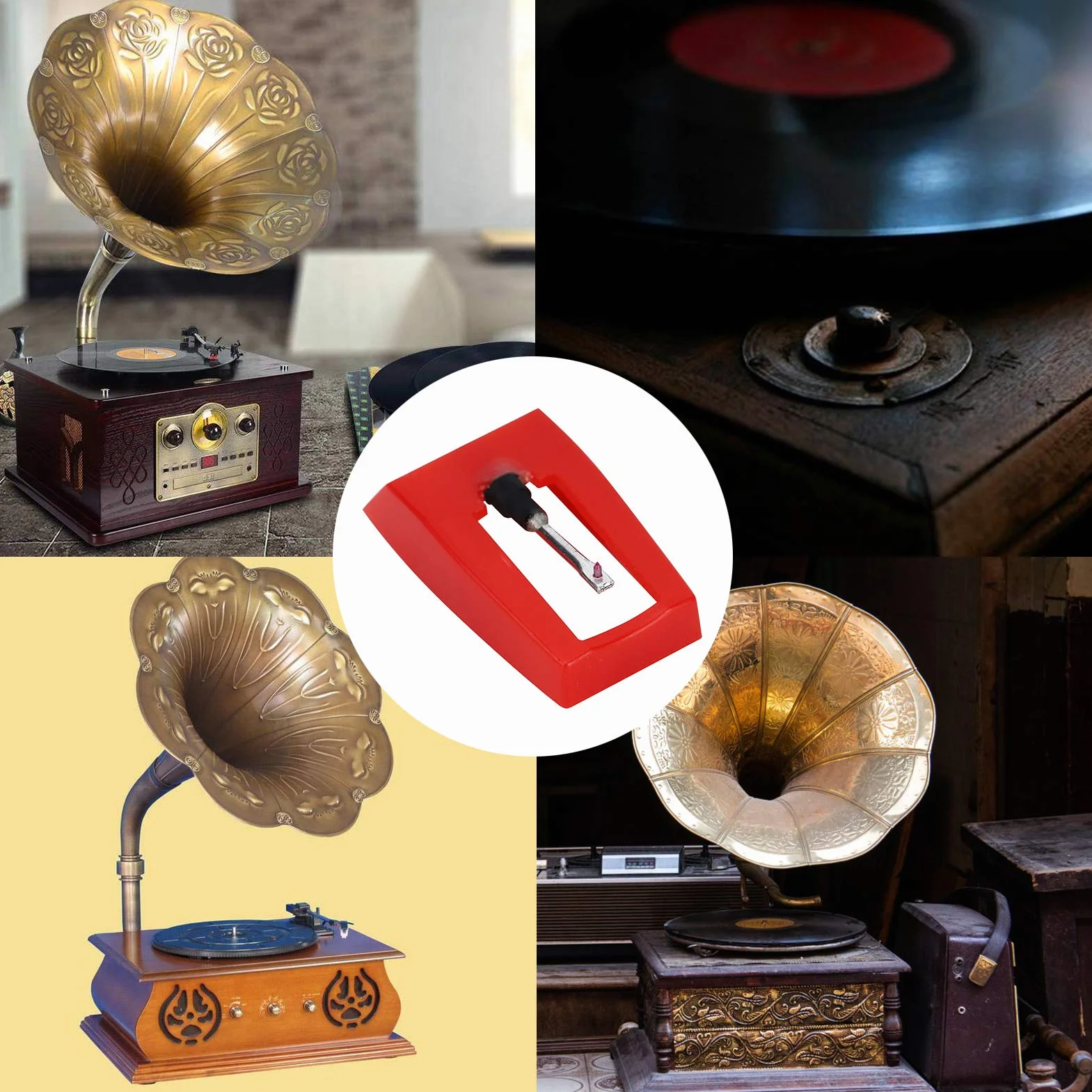 4 sztuki fonografowa igła zamienna do elektrycznego gramofonu, podwójna igła stereo do gramofonu, ulepszona wkładka do LP vintage