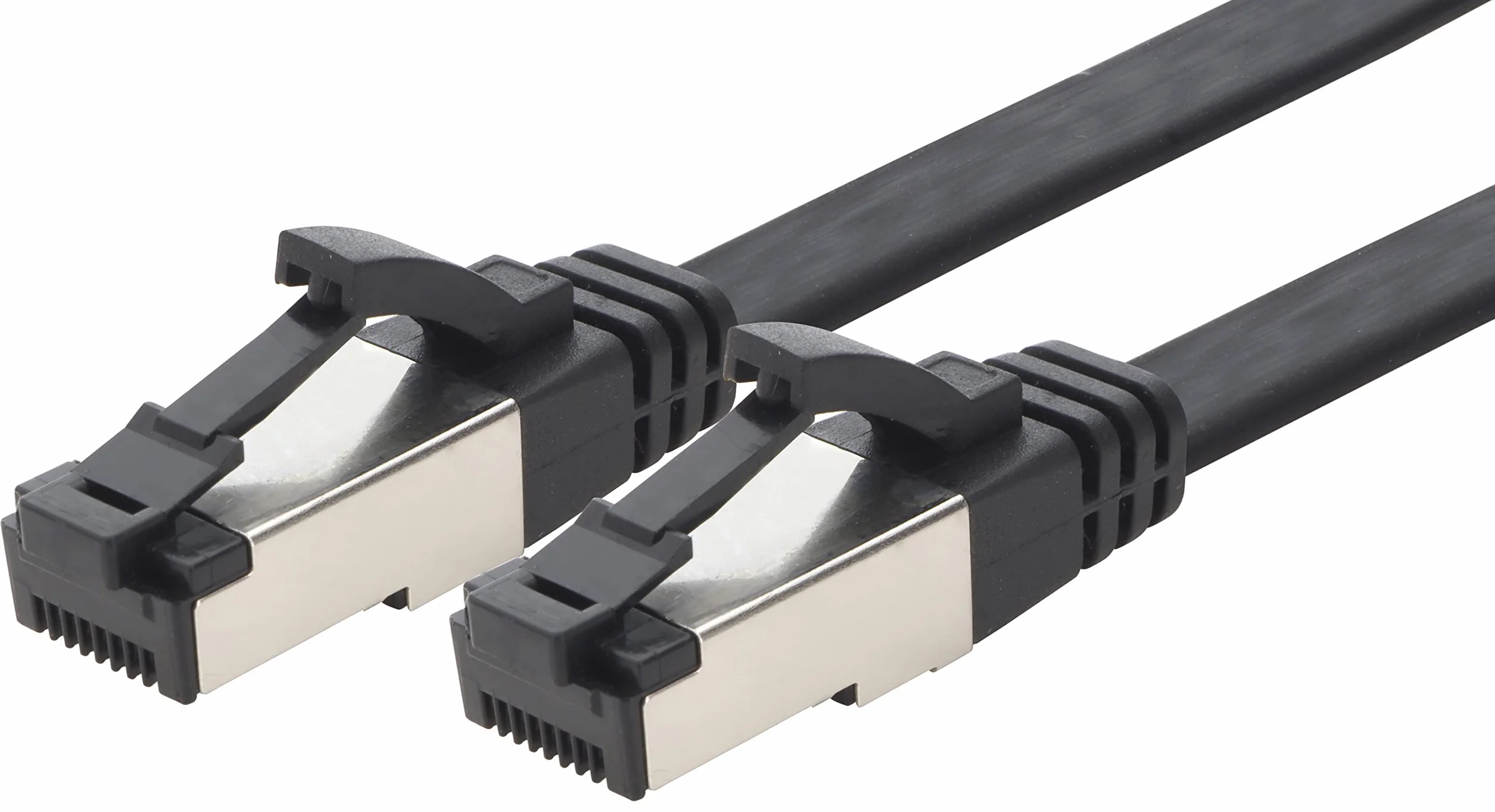 3,0 m Cat 8 kabel krosowy płaski czarny 40 Gigabit kabel sieciowy Ethernet LAN kabel 40 Gbits 2000 MHz kabel krosowy Cat8 kabel LSZH TPE PIMF Rj45 wtyczka 1 sztuka - 3,0 m