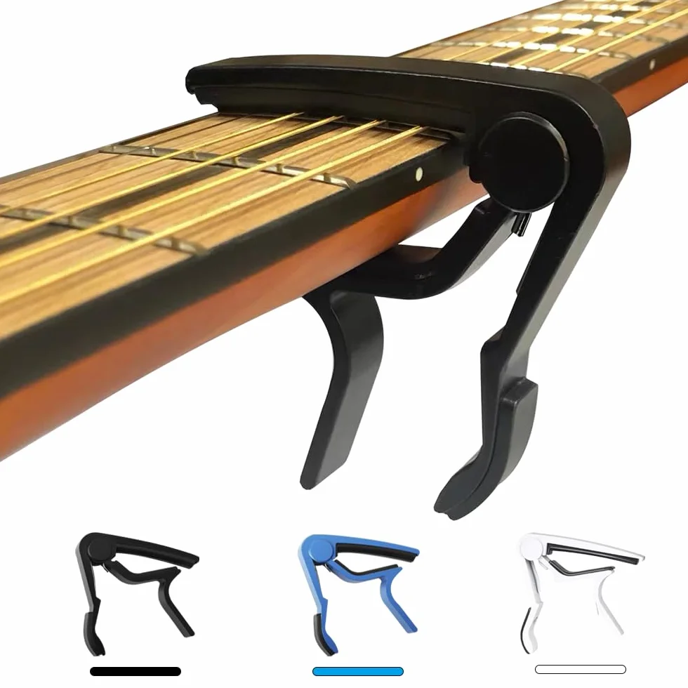 DAZISEN Kapupo Gitarowy z 5 Kostkami Gitarowymi - Quick Release Capotastos Capo Clamp do Gitary Klasycznej, Gitary Elektrycznej, Ukulele, Basu, Czarny