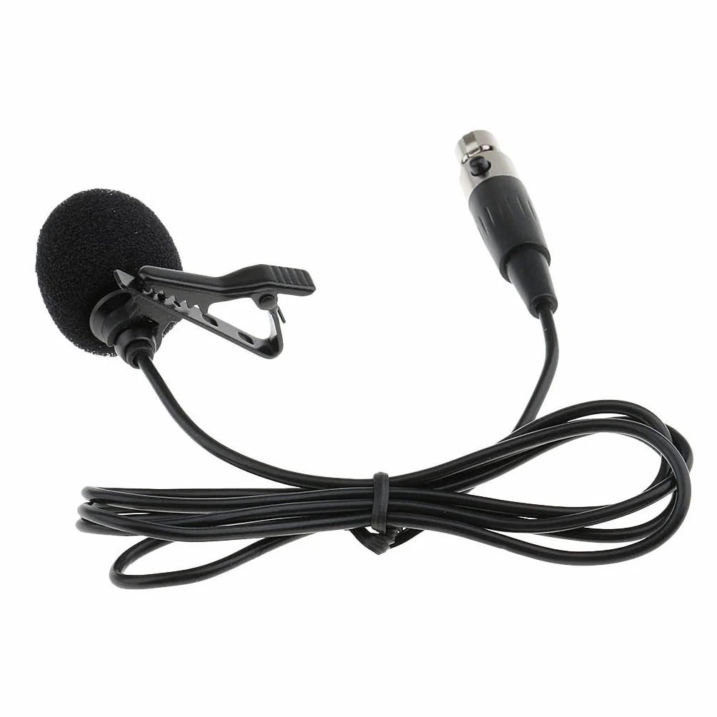 Lavalier Lapel Tie Clip-on mikrofon próżniowy MINI XLR 4-pinowy, czarny