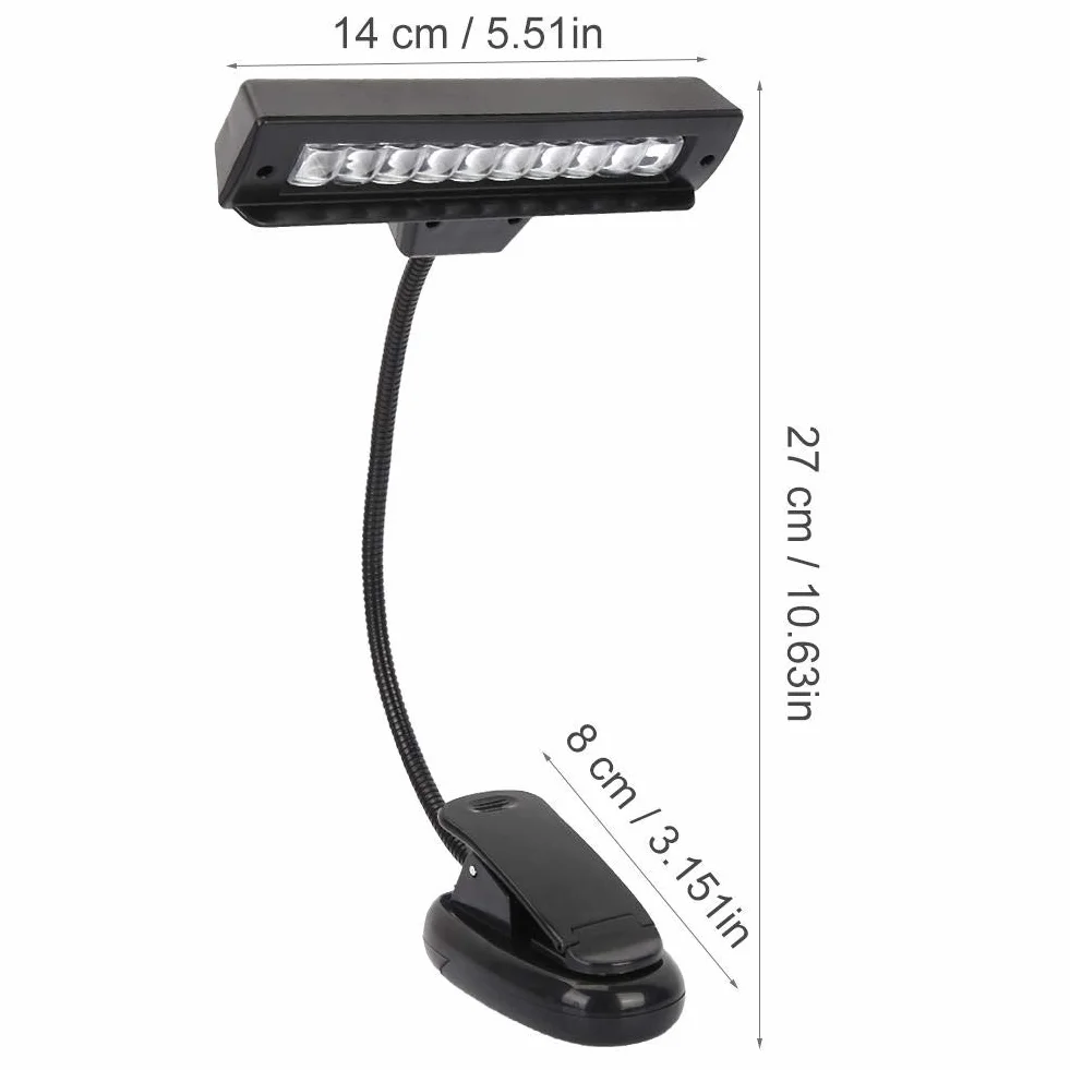Regulowany klips do stojaka muzycznego, elastyczna lampa LED do uniwersalnego akcesorium instrumentalnego, trwała konstrukcja zaciskowa do fortepianu, orkiestry, biurka, domu, szkoły