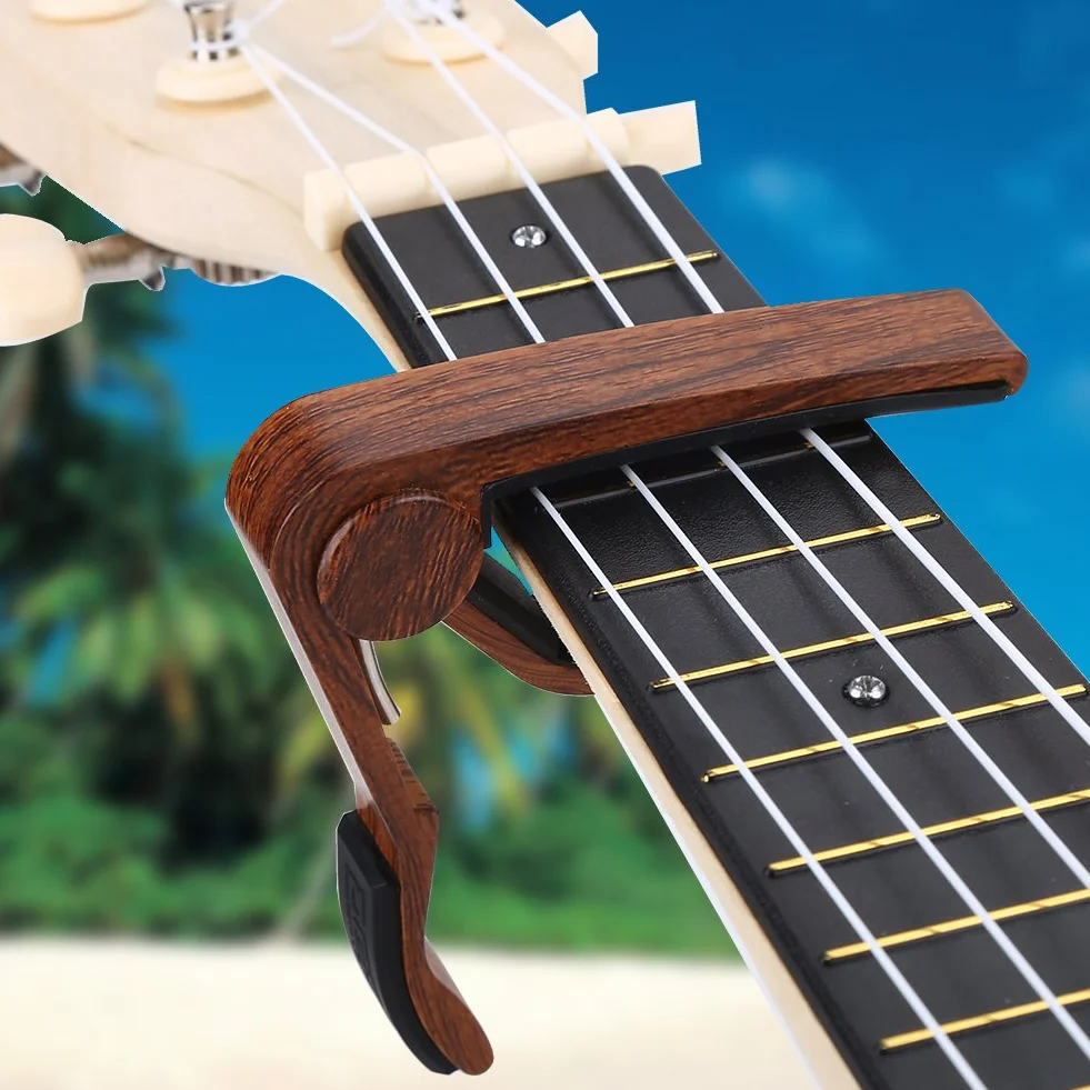 Alomejor Capo do gitary akustycznej i elektrycznej ze stopu aluminium Quick Change ukulele Capo instrumenty akcesoria