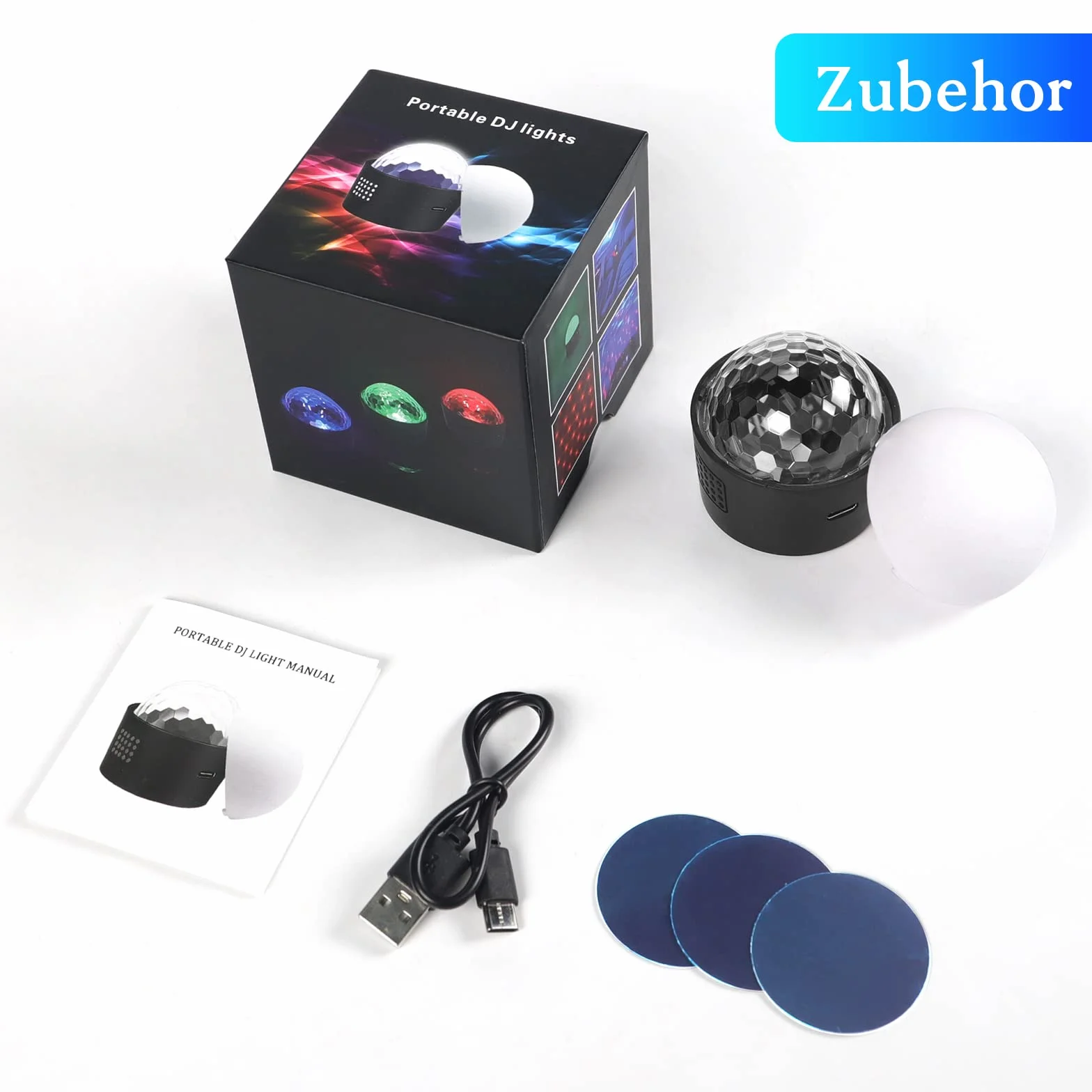SEBRUANC mini kula dyskotekowa, oświetlenie LED, oświetlenie imprezowe, sterowane muzyką, 380 mAh, USB typu C, dla DJ, światło stroboskopowe z lampką nocną dla dzieci, na imprezy, urodziny, KTV