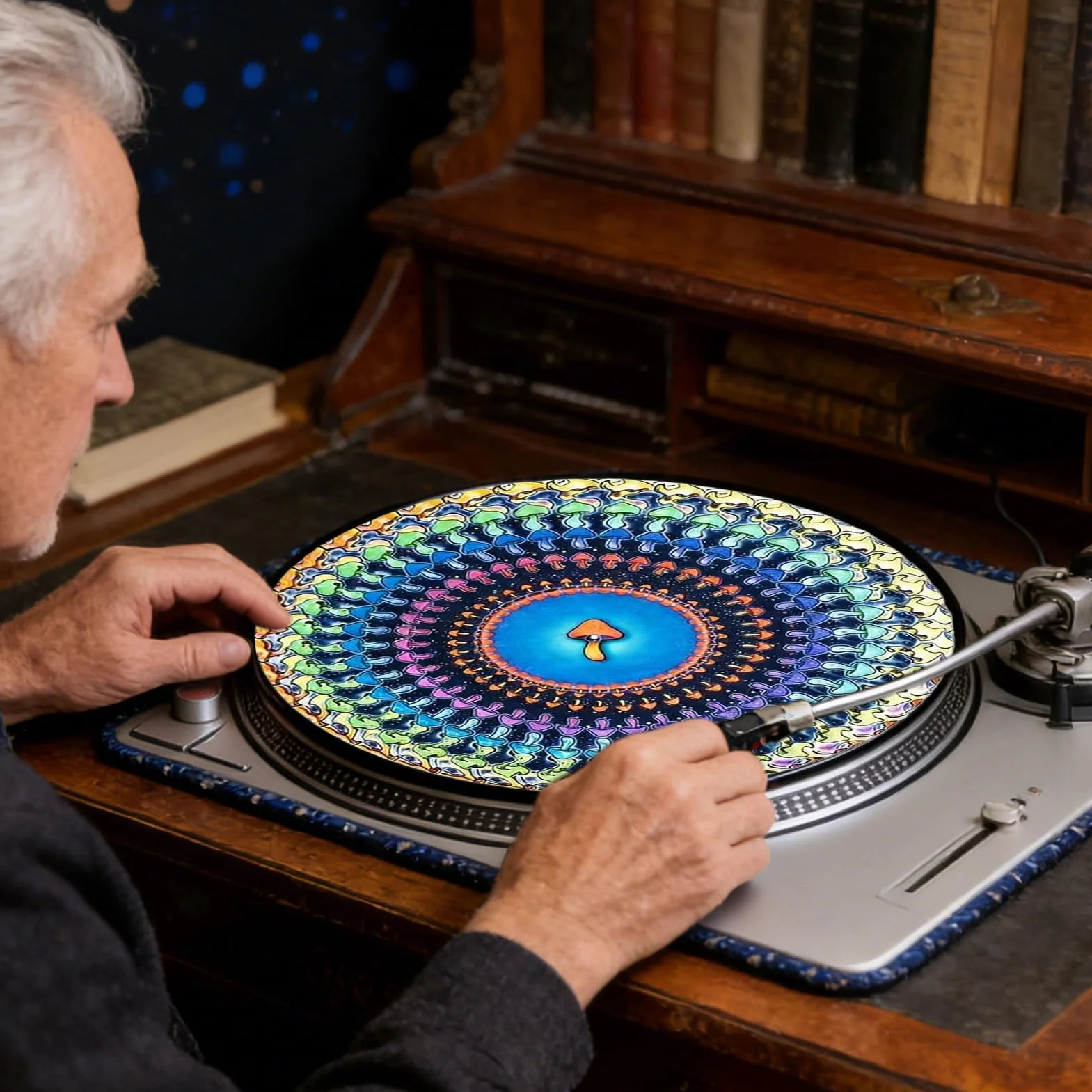 Slipmat do Płyt Winylowych | 30 Cm Slipmat Iluzja Optyczna,Zoetrope Mata Na Płyty Winylowe | Dla Djów Turntablistów Audiofiliów Miłośników Producentów Inżynierów Nagrań Studiów Muzycznych Klubów