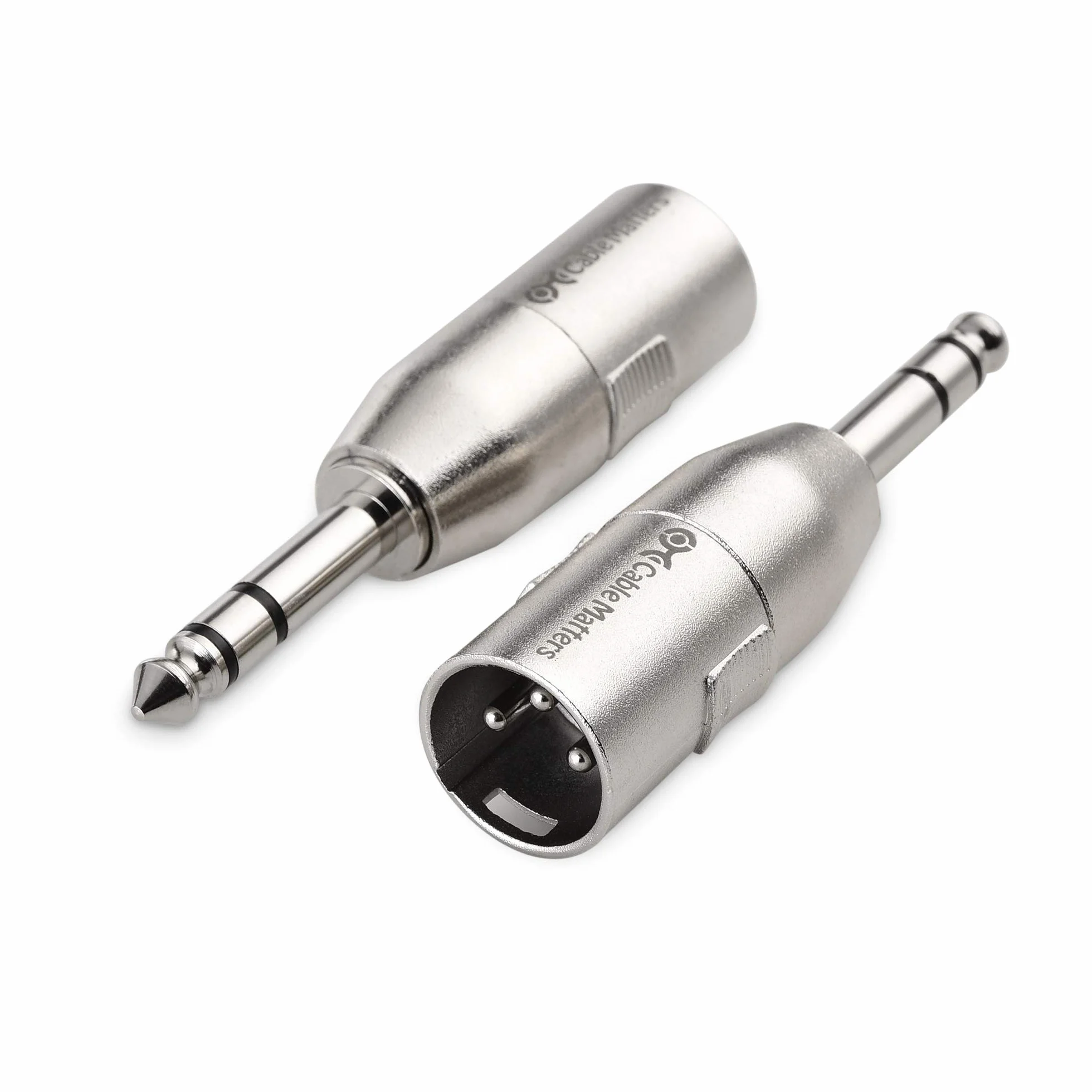 Cable Matters 2-Pack 6,35 mm 1/4 Zoll TRS auf XLR Adapter - männlich auf männlich