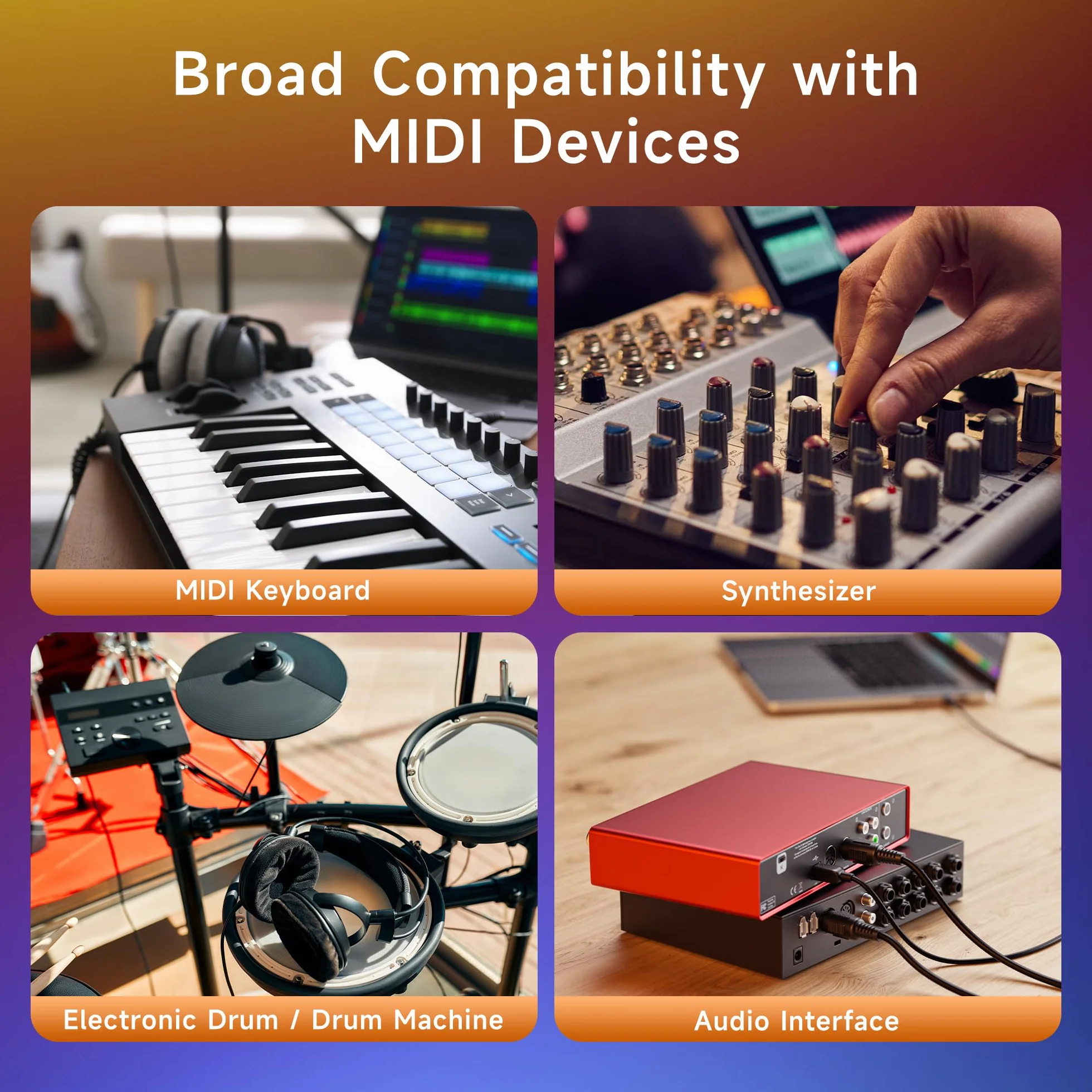 Cable Matters 2-pak 5-pinowy kabel DIN MIDI, 5-pinowy kabel MIDI - 1,8 m