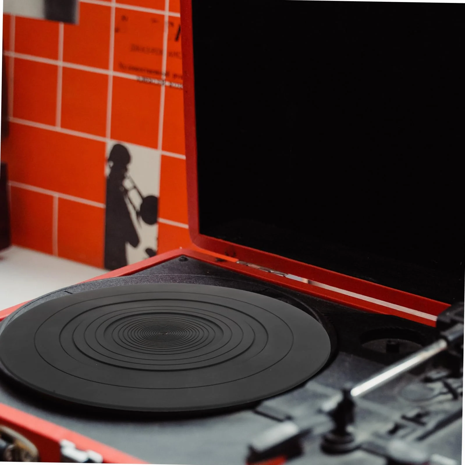ifundom Podkładka Silikonowa Pod Płyty Winylowe Podkładka Gramofonowa 295 Mm Czarna Slipmat Mata Ochronna Pod Płyty Winylowe Wytrzymała I Łatwa Do Czyszczenia