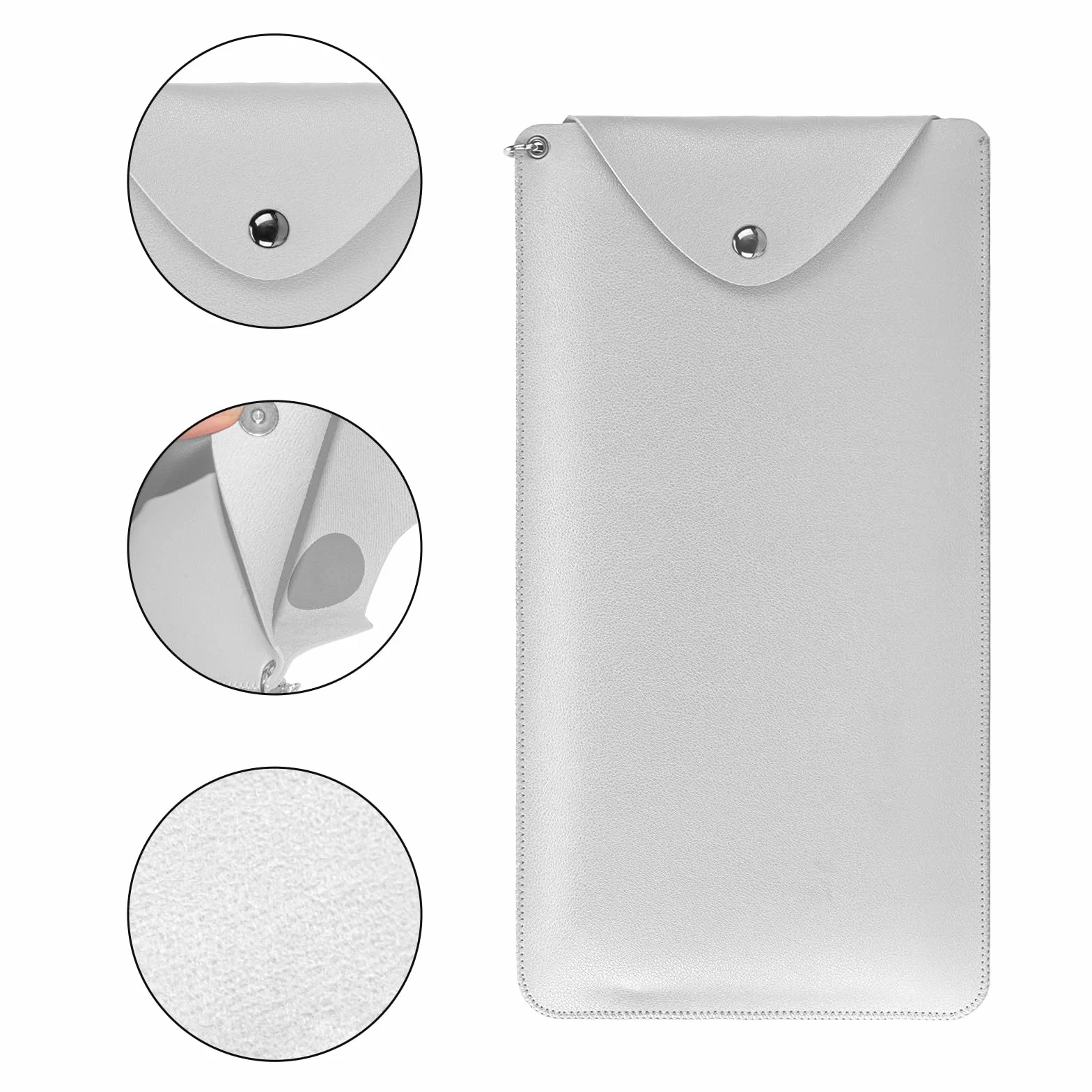 Geekria pokrowiec na klawiaturę, kompatybilny z Logitech MX Keys Mini/Mini do Mac/Pebble Keys 2 K380s, ochronna torba podróżna z wegańskiej skóry (jasnoszary)