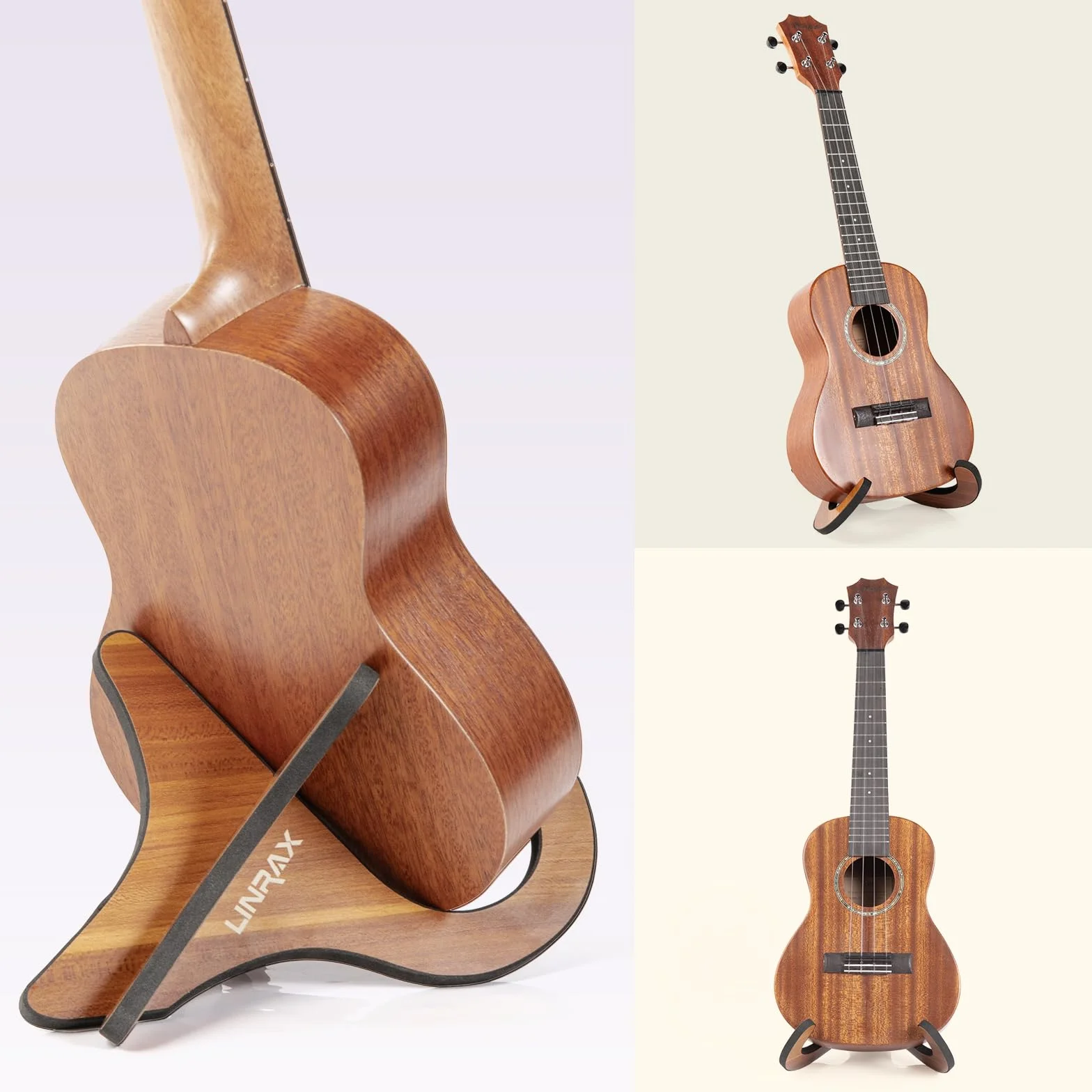 Stojak na Ukulele, Uniwersalny Uchwyt na Skrzypce, Drewniany Stojak Podłogowy na Ukulele Skrzypiec Banjo Mandoliny, Akcesoria Muzyczne
