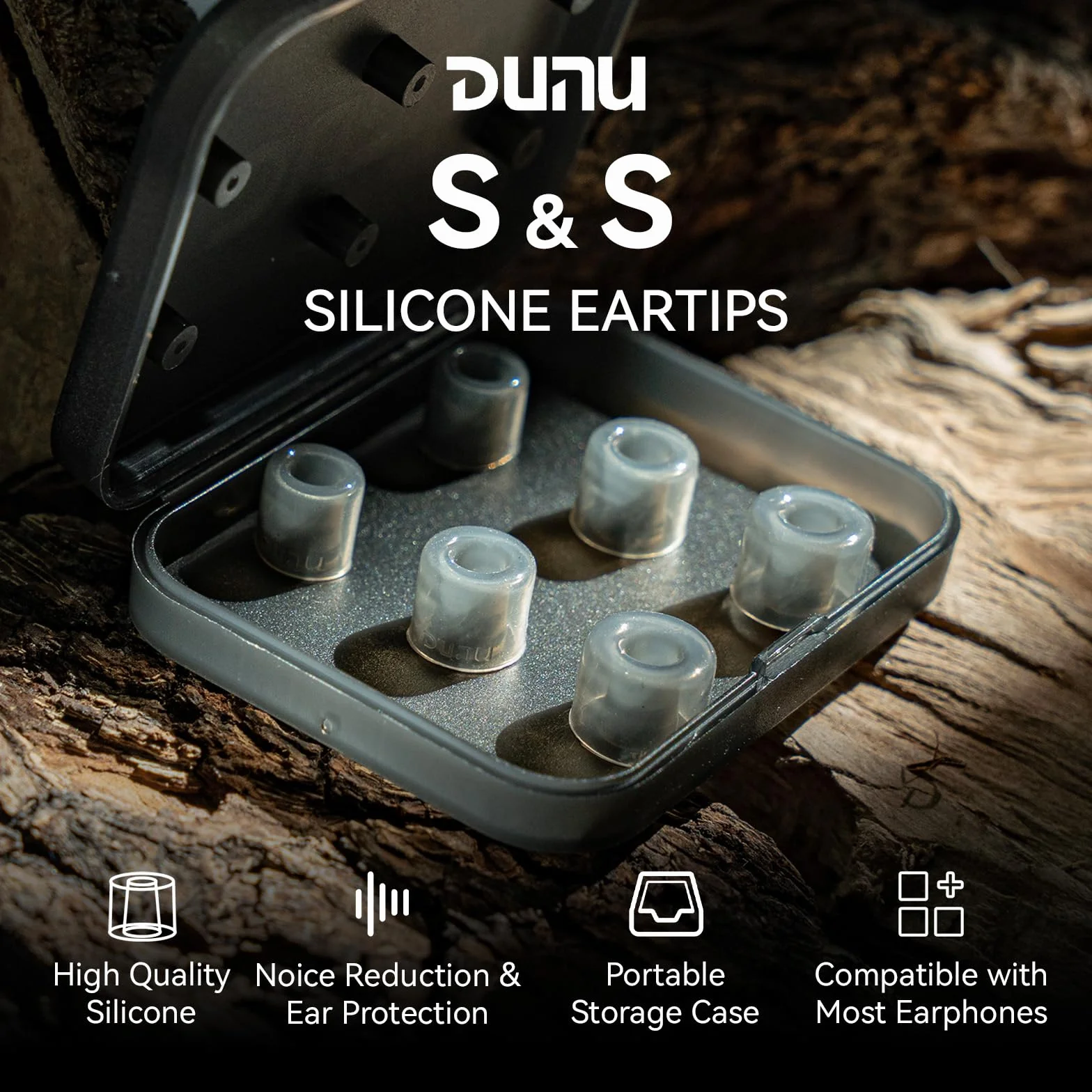 Linsoul DUNU S&S silikonowe zatyczki do uszu S/M/L (3 pary) do dysz o średnicy 4-5,5 mm do Stage Studio, KZ ZS10 Pro, Orchestra Lite, Wan'er S.G