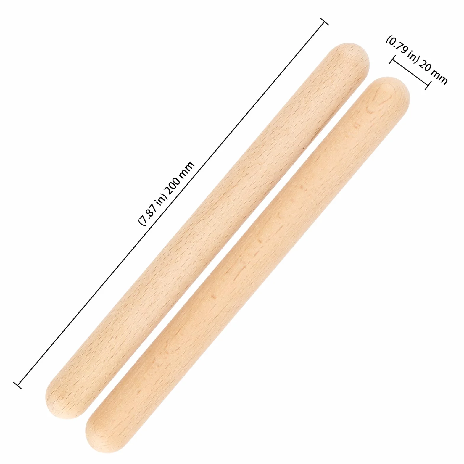 KEILEOHO 30 sztuk drewna d?wi?kowego 20 x 2 cm, zestaw instrumentów z drewna d?wi?kowego, pa?eczki rytmiczne, pa?eczki do rytmu, drewniane pr?ty d?wi?kowe dla zespo?ów, profesjonalistów,