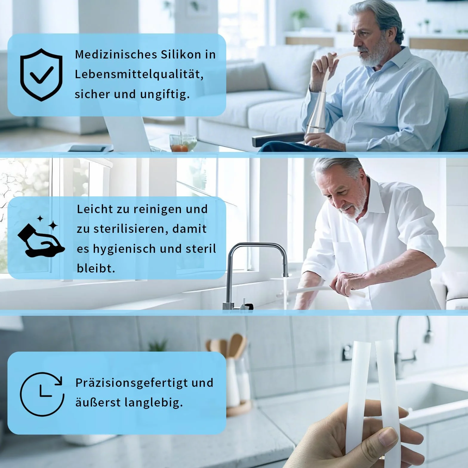 Mellbree Voice wąż silikonowy do terapii głosu i treningu głosu – idealny do logopedii, rehabilitacji mowy i profesjonalnej pielęgnacji głosu (przezroczysty, tylko 1 wąż silikonowy)