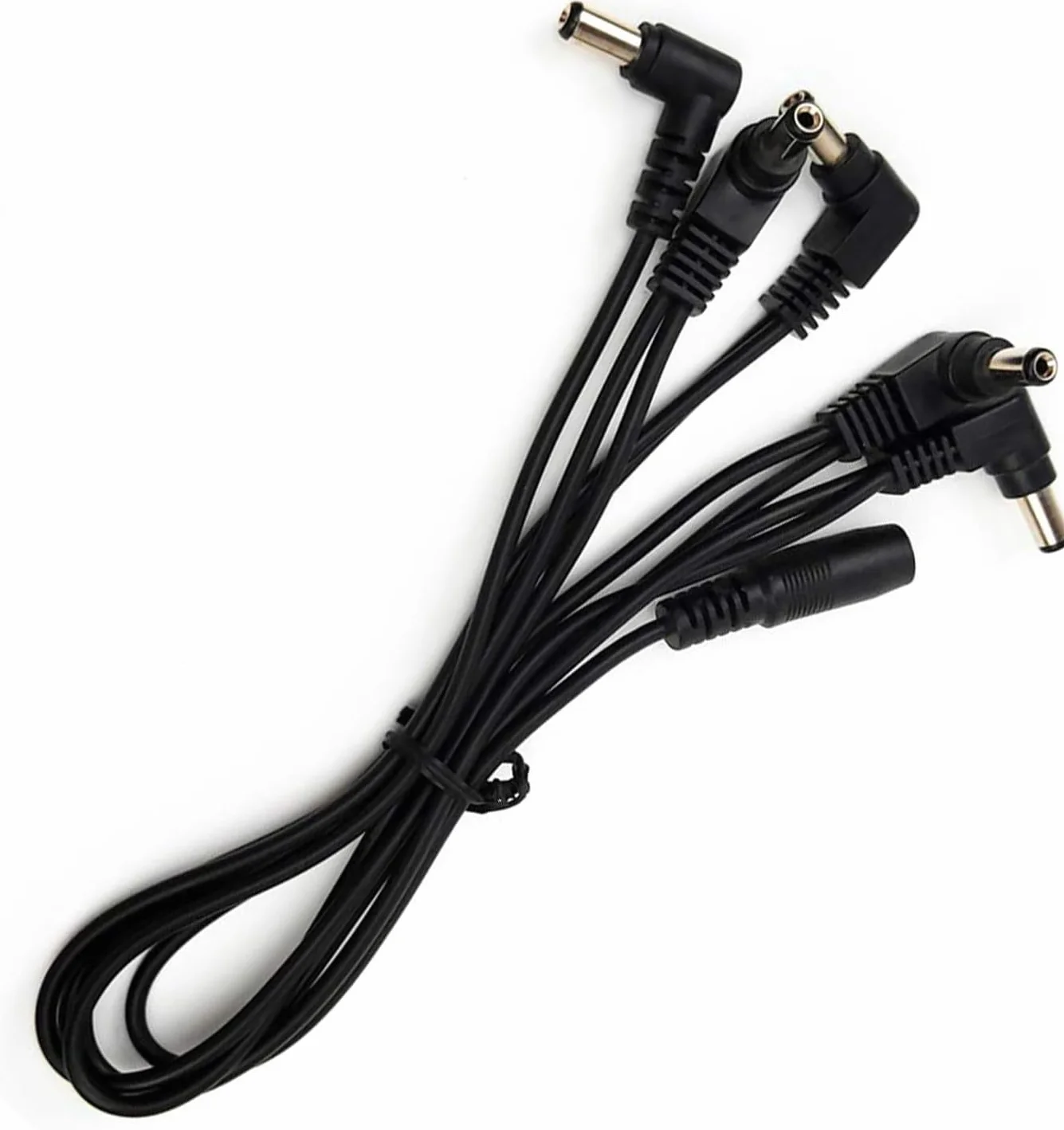 gitarowy 9V DC 1A adapter zasilający, z 5-ścieżkowym kablem Daisy Chain, do pedału efektu gitarowego, ujemny środem,
