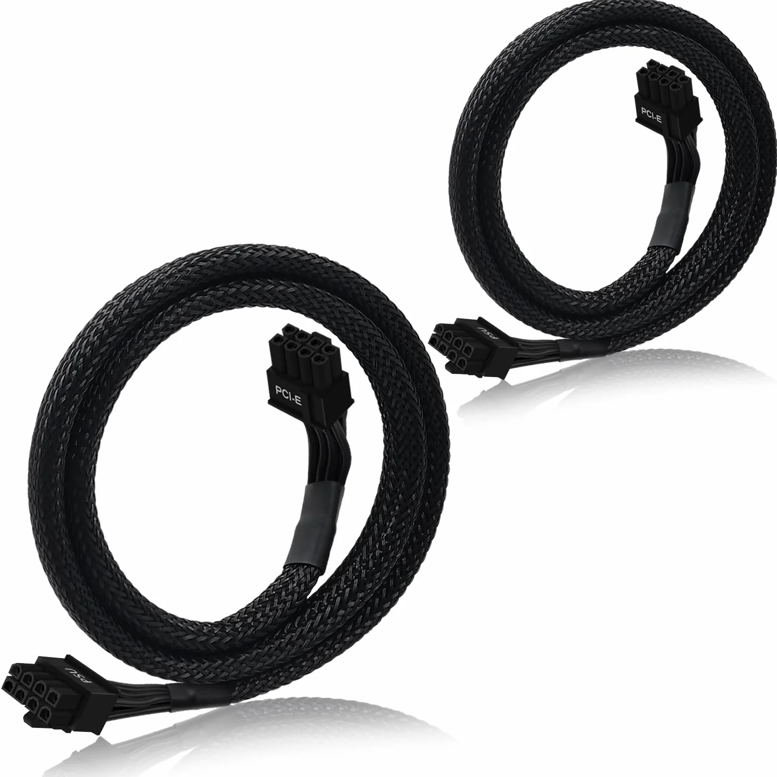 COMeap Adapter do kabli zasilających PCIe 8 Pin na 8 Pin (6+2), Pleciony specjalny kabel dla zasilaczy EVGA, długość 63 cm, opakowanie 2 sztuki