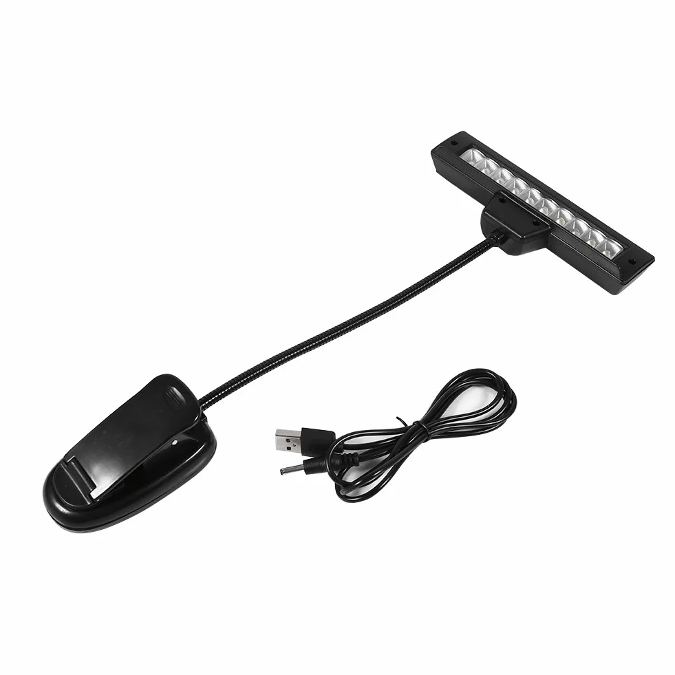 Przypinana Lampa, Przypinana Lampka do łóżka Przypinana Lampka do Stojaka na Nuty, do Domowej Sypialni (Mały klips na baterie 10 lampek z USB)