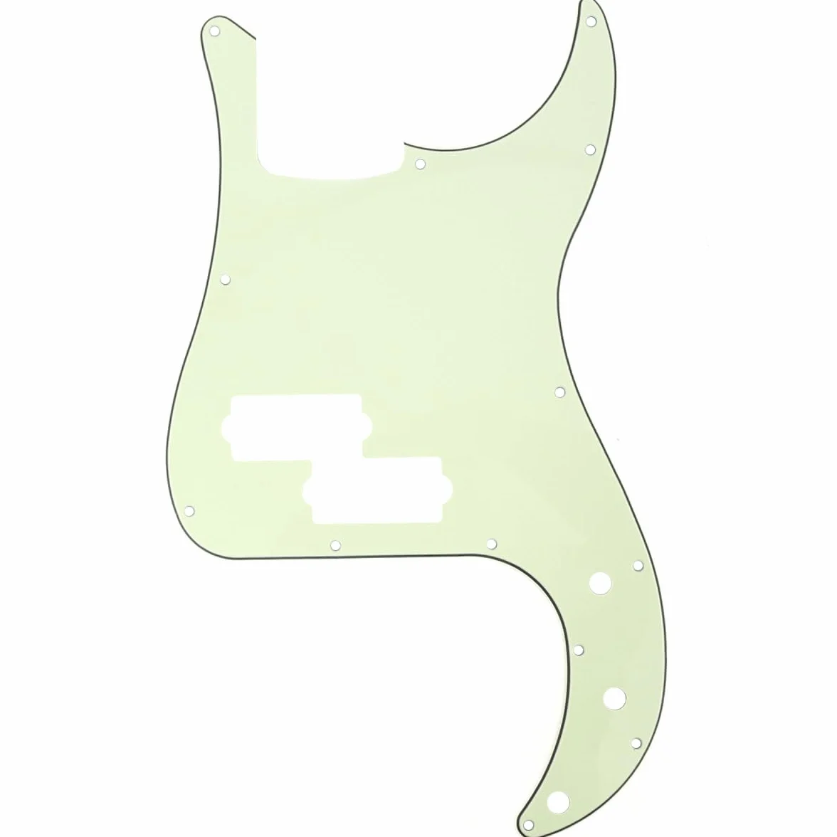 Musiclily 13 Otworów Precision Bass Pickguard Płyta Maskownica do 4-strunowy Fender American/Mexican Standard Precision Bass, 3-warstwowy Mint Green