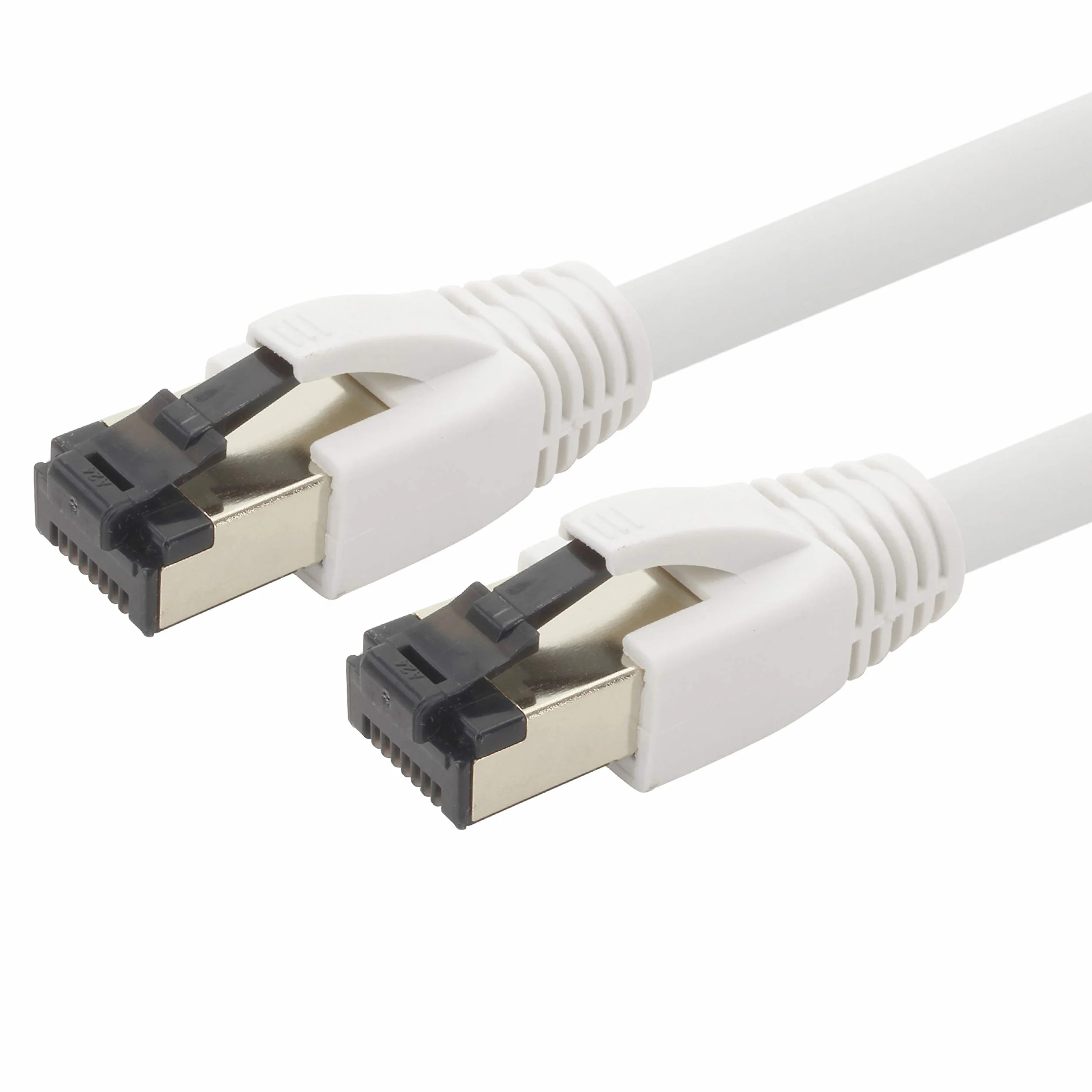 1aTTack.de Kabel sieciowy 2 m Cat 8 biały - 1 sztuka Cat.8 Lan 2000 MHz 40 Gbit, 40GBase-T Poe+ kabel Ethernet LSZH, 1 x 2 metry biały