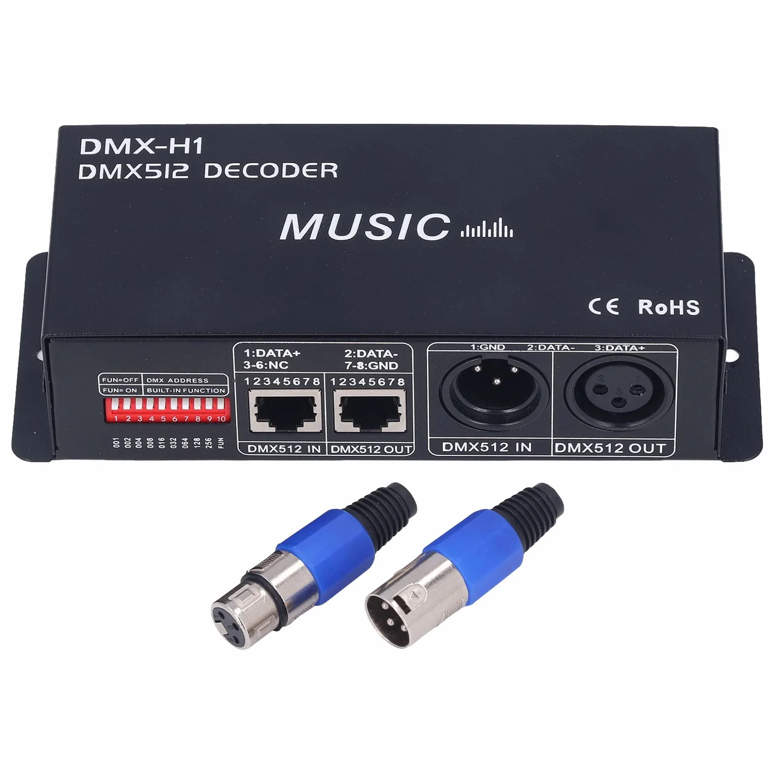 3-kanałowy Kontroler Decorder RGB DMX 512 8A Regulowany ściemniacz Kontroler Decorder dla Hoteli w Barach(4A w każdą stronę)