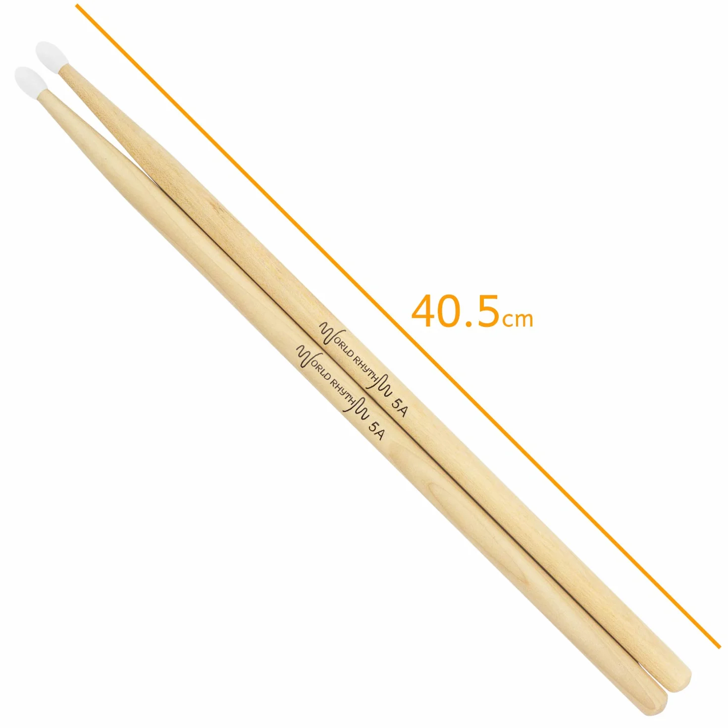 World Rytm Pałeczki 5A od World Rhythm - nylonowa końcówka para 5A klonowe pałeczki perkusyjne, naturalne, WR-609
