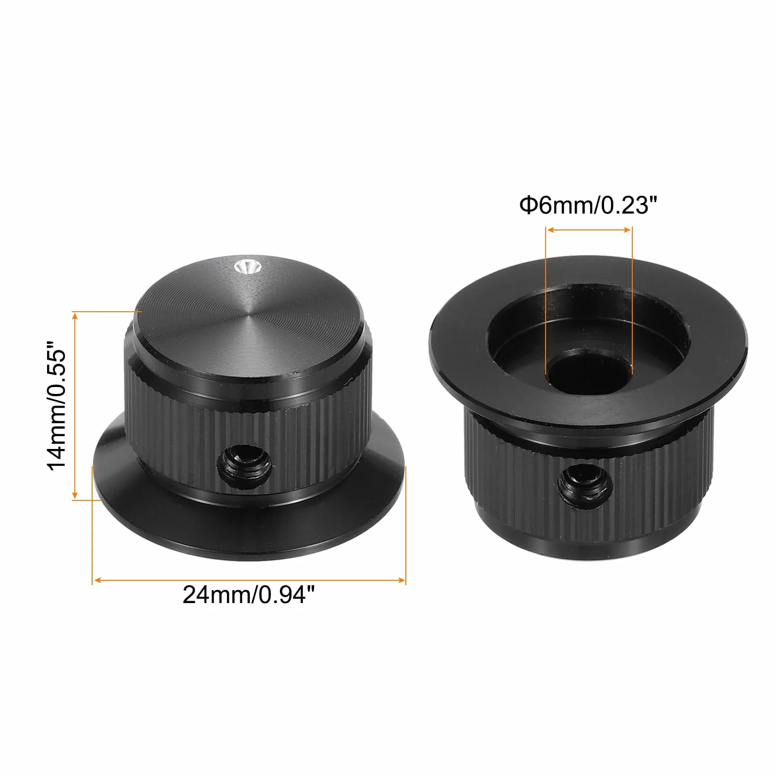 QUARKZMAN 4 sztuki aluminiowych przycisków potencjometru 1/4" (6 mm) pokrętła gitarowe uniwersalne pokrętła regulacji głośności z wyświetlaczem punktowym, regulator głośności do gitary basowej 9/16