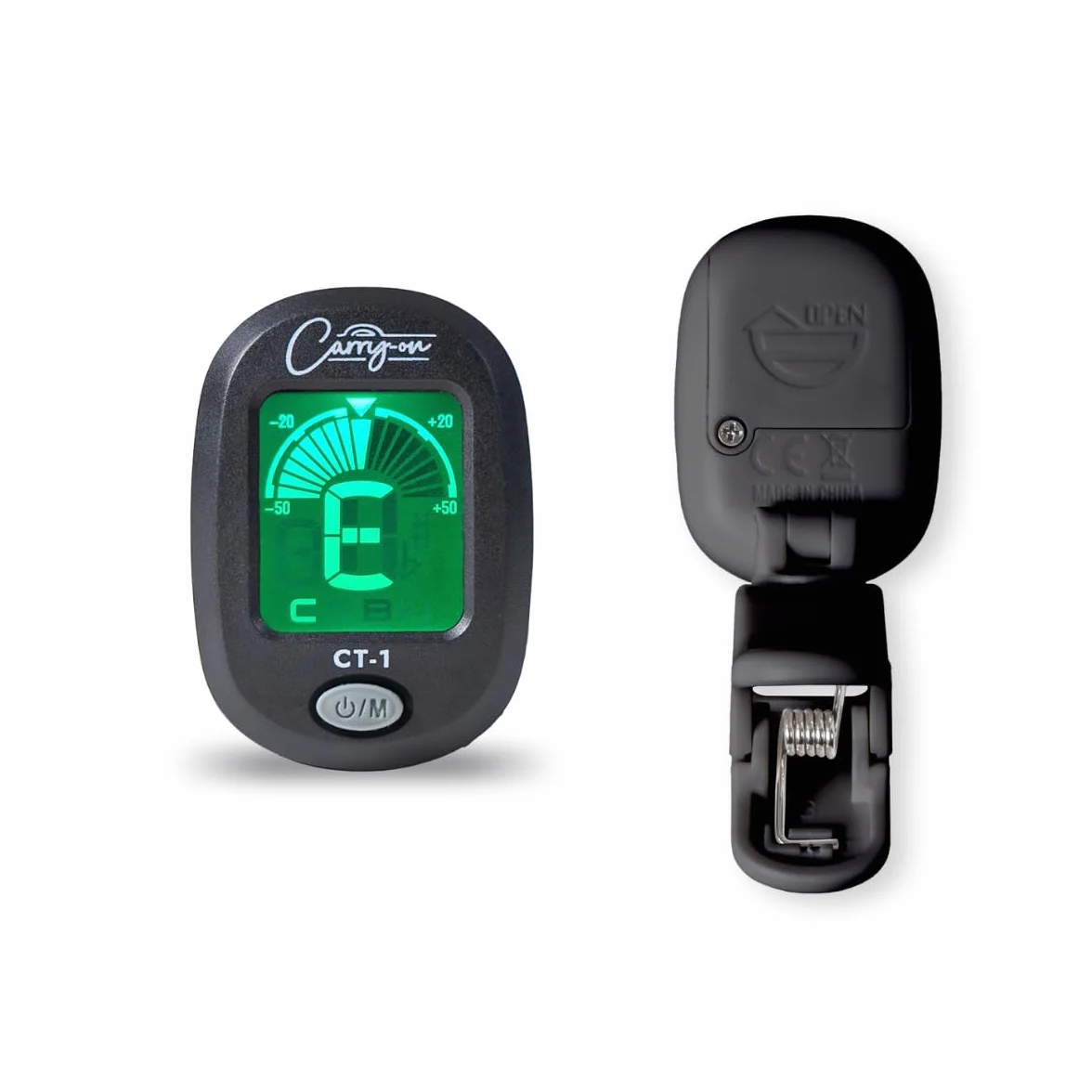Carry-on CT-1 Clip-on stroik chromatyczny do gitary, basu, ukulele C z obrotowym ekranem LCD, czarny