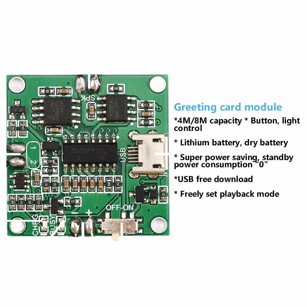 ISTOVO Micro-USB 8M Dźwięk Głos Audio Muzyka Rejestrator Płyta Chip Programowalny Moduł Muzyczny Kartka z Życzeniami Narzędzia dla Majsterkowiczów