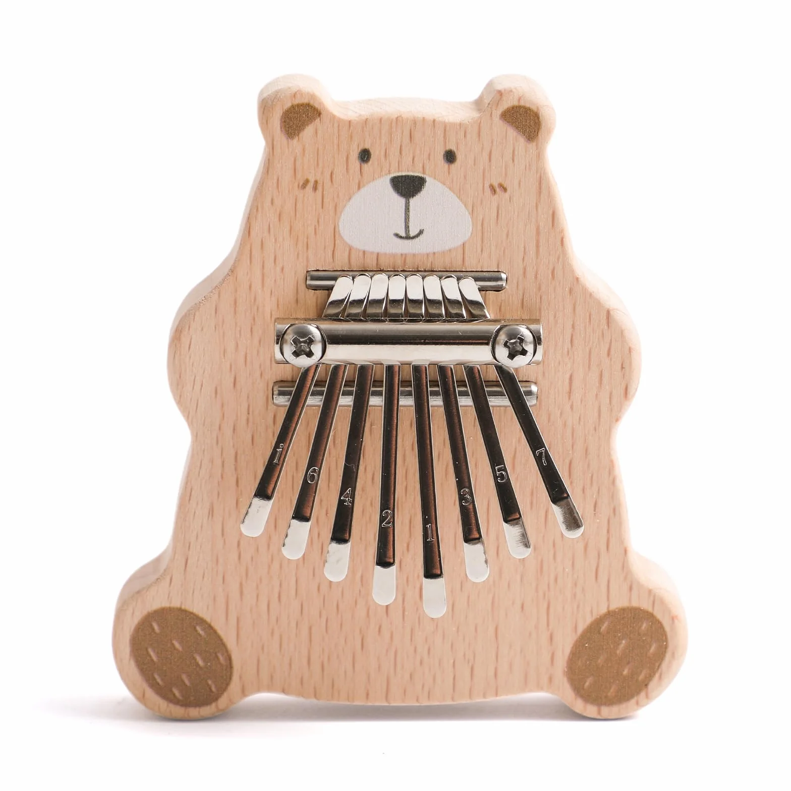 OESSUF Niedźwiedź kalimba, z piosenkami, 8 przycisków, drewniany instrument muzyczny, do gry palcami, prezent dla dzieci i dorosłych, początkujących