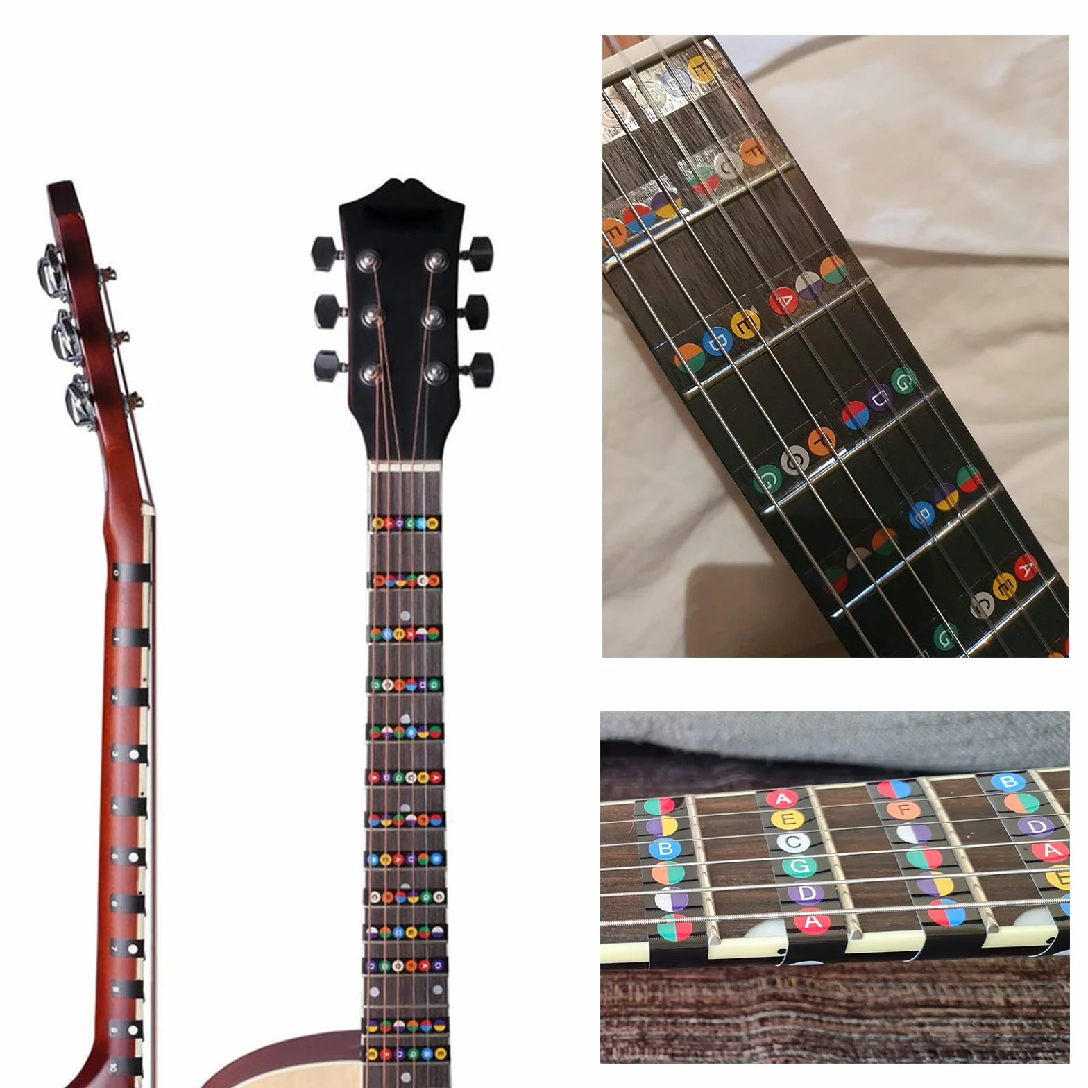 HsentimenH Naklejki na podstrunnicę gitarową dla początkujących: arkusz gitarowy, naklejka muzyczna, akcesoria gitarowe, idealna do gitary akustycznej