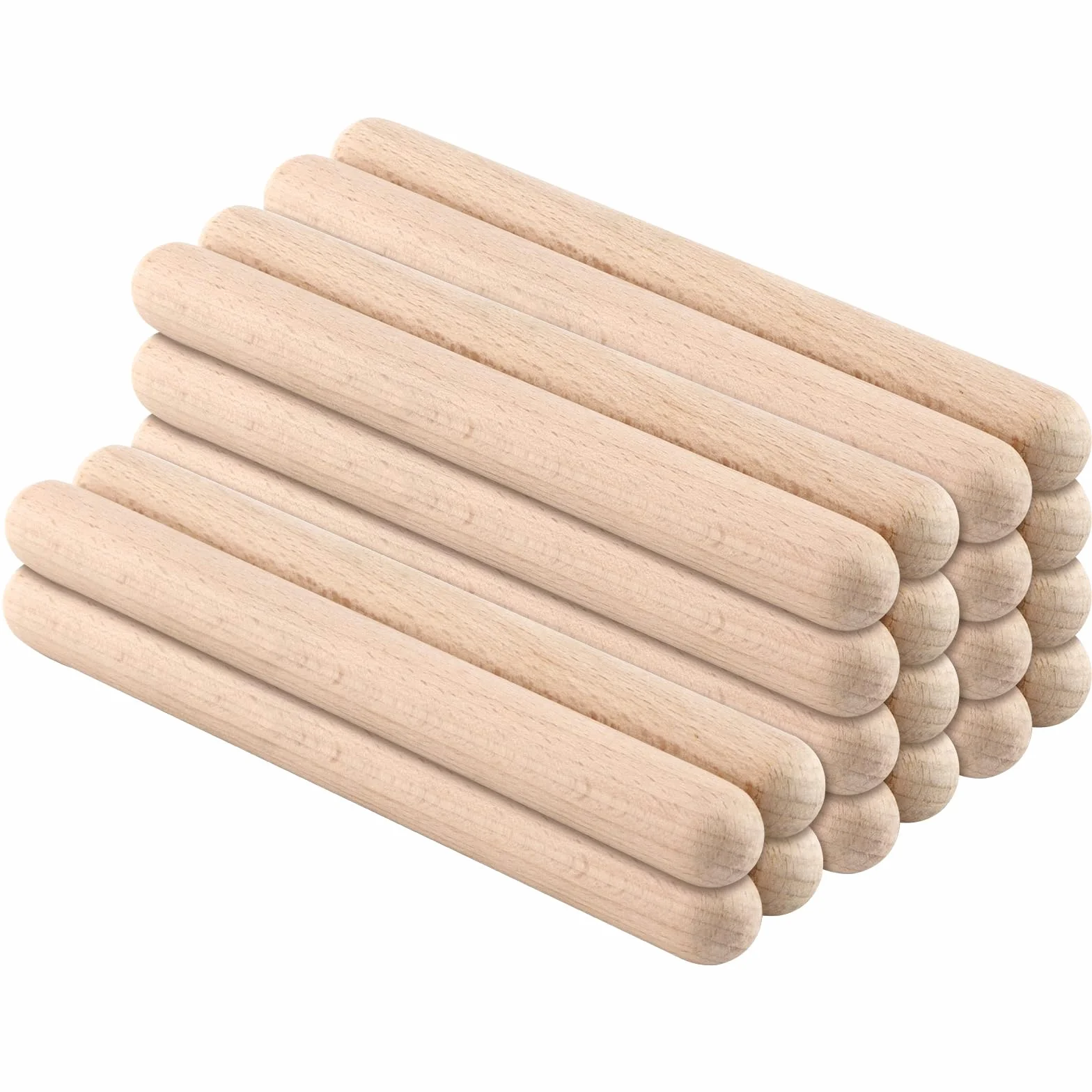 FUNSUEI 20 sztuk 20cm pałeczki rytmiczne, zestaw instrumentów pałeczki rytmiczne, pałeczki rytmiczne pałeczki do rytmu drewniane pręty dźwiękowe dla zespołów, profesjonalistów, początkujących