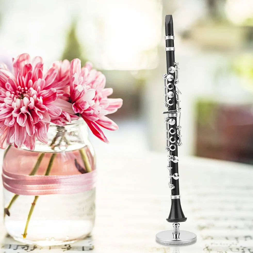 FTVOGUE 16 cm mini model klarnetu ozdoba instrument do dekoracji domu dekoracja do pokoju dziecięcego