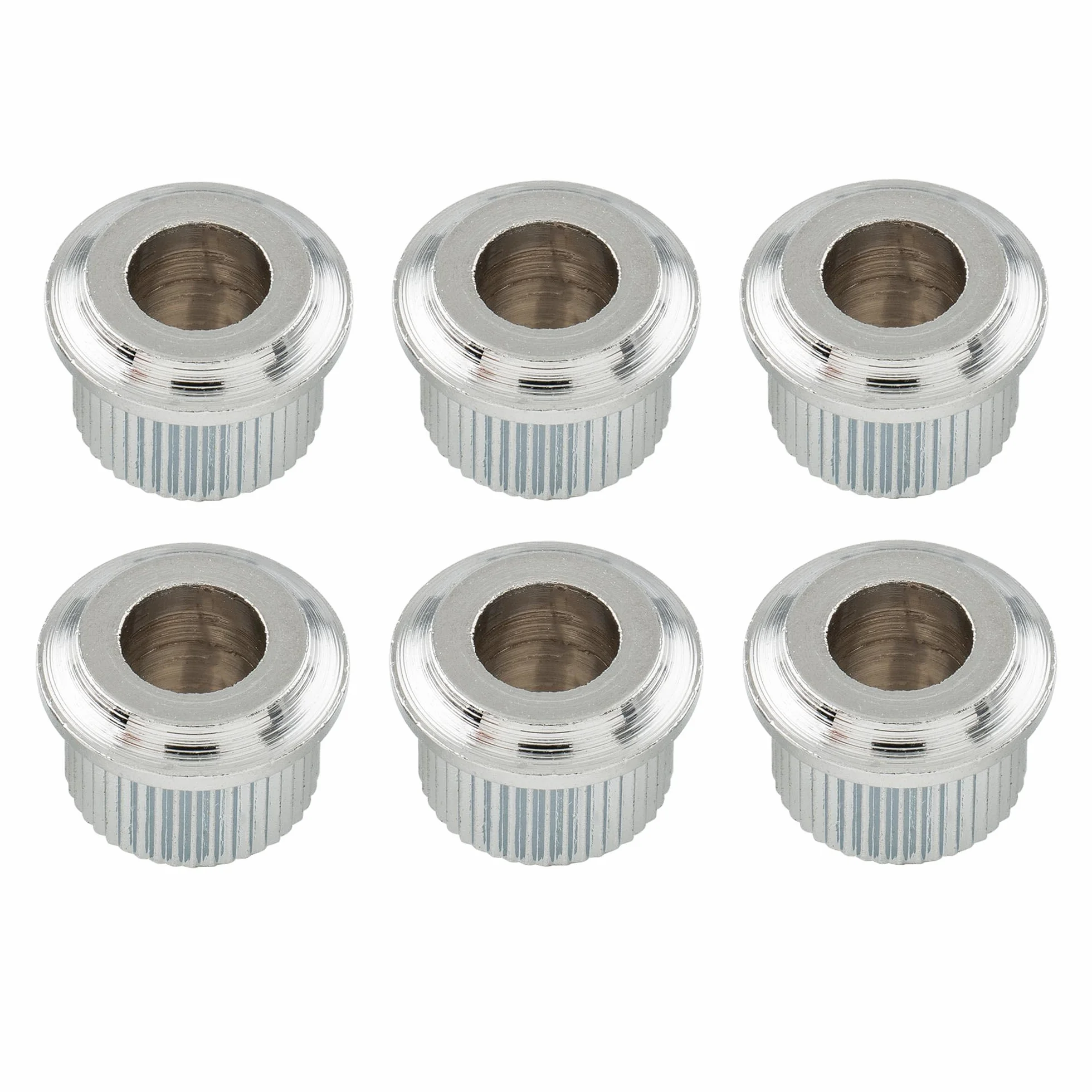 Musiclily Pro Metalowy Vintage/Nowoczesny 6mm do 10mm Redukcje do Kluczy, Chrom(6 szt.)