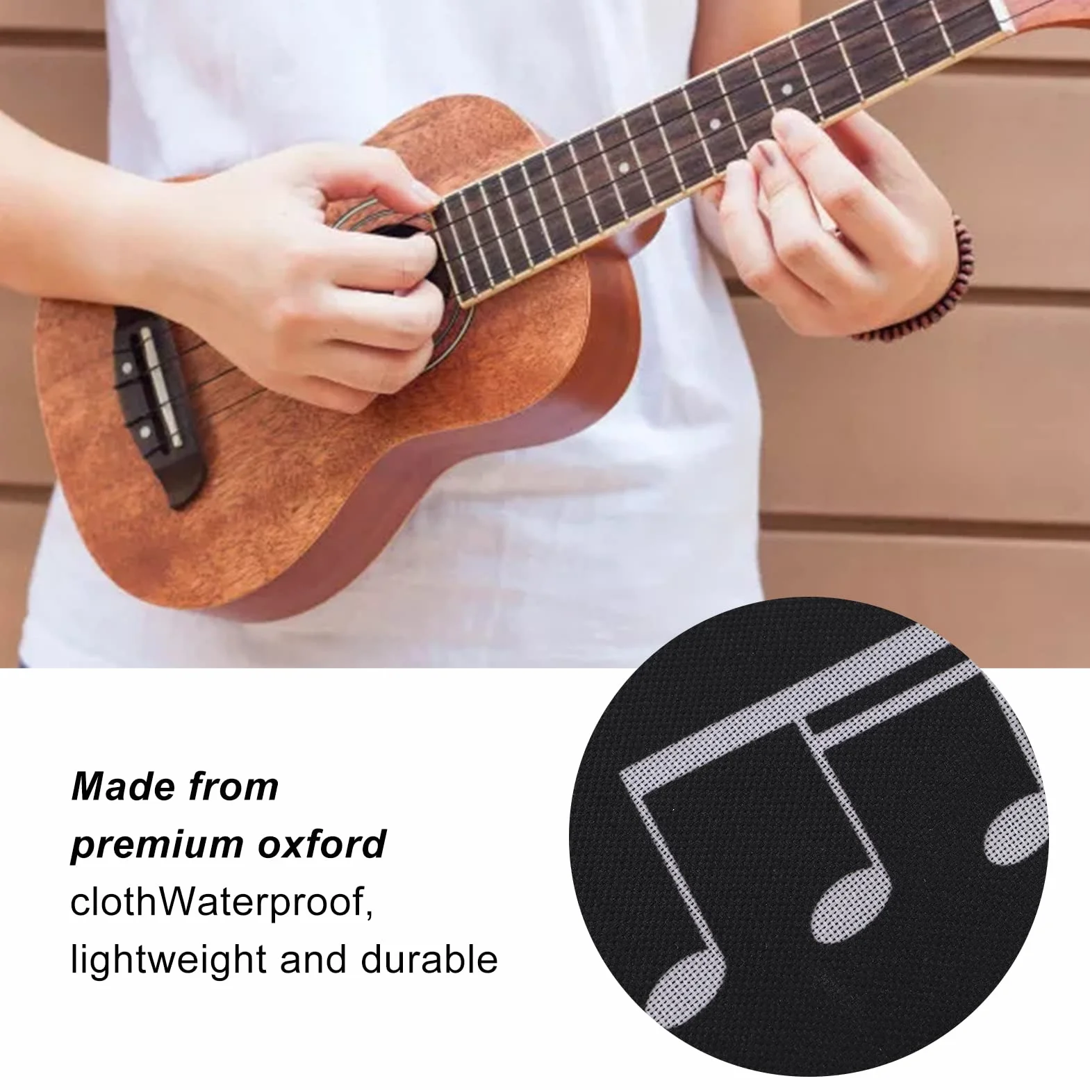 Koncertowe etui na ukulele, wodoodporny regulowany pasek na ramię z kieszenią, torba na gitarę dla dzieci do podróży na świeżym powietrzu