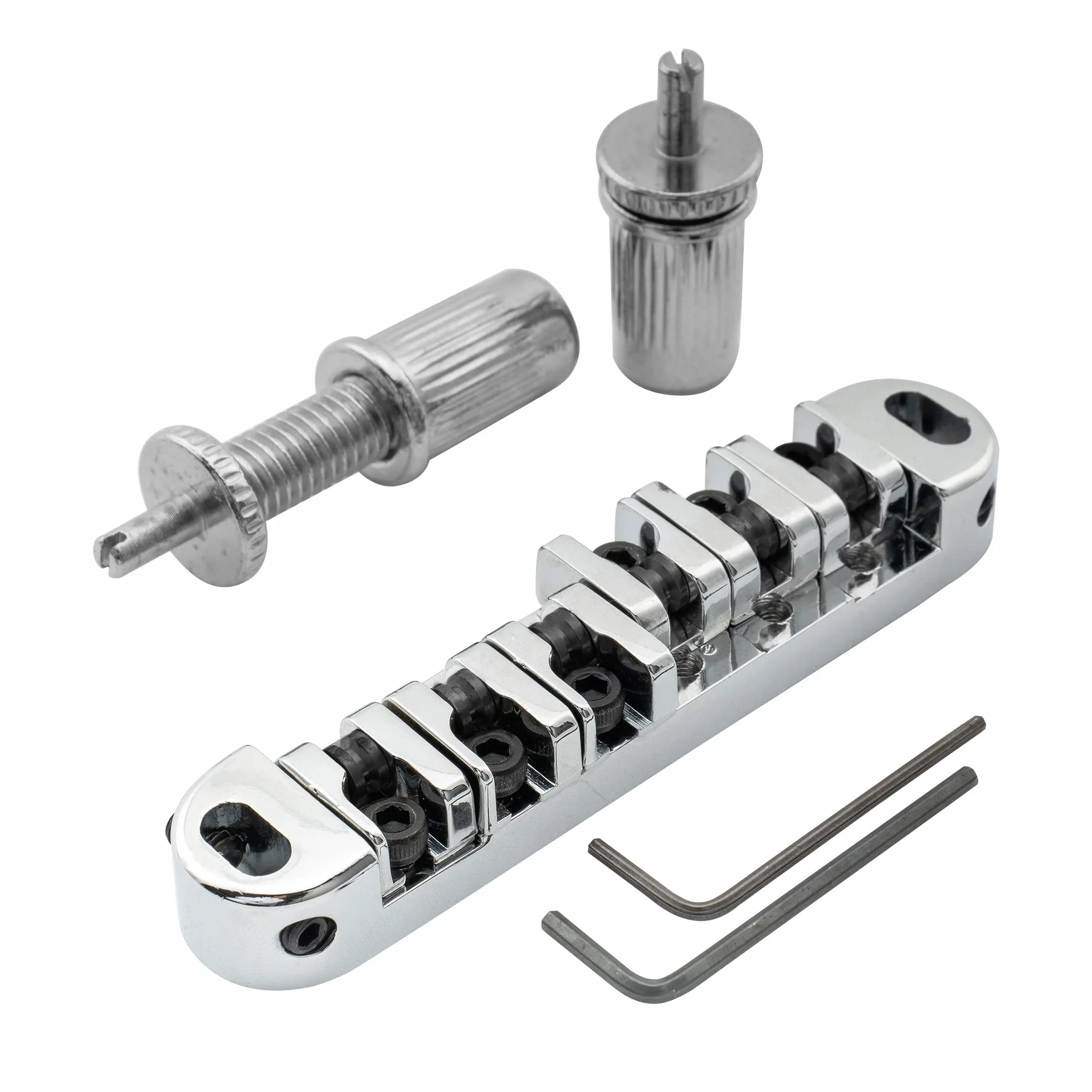 Musiclily Blokowany Mostek Rolkowy Tune-o-matic do Gitary Elektrycznej Typu Les Paul, Chrom