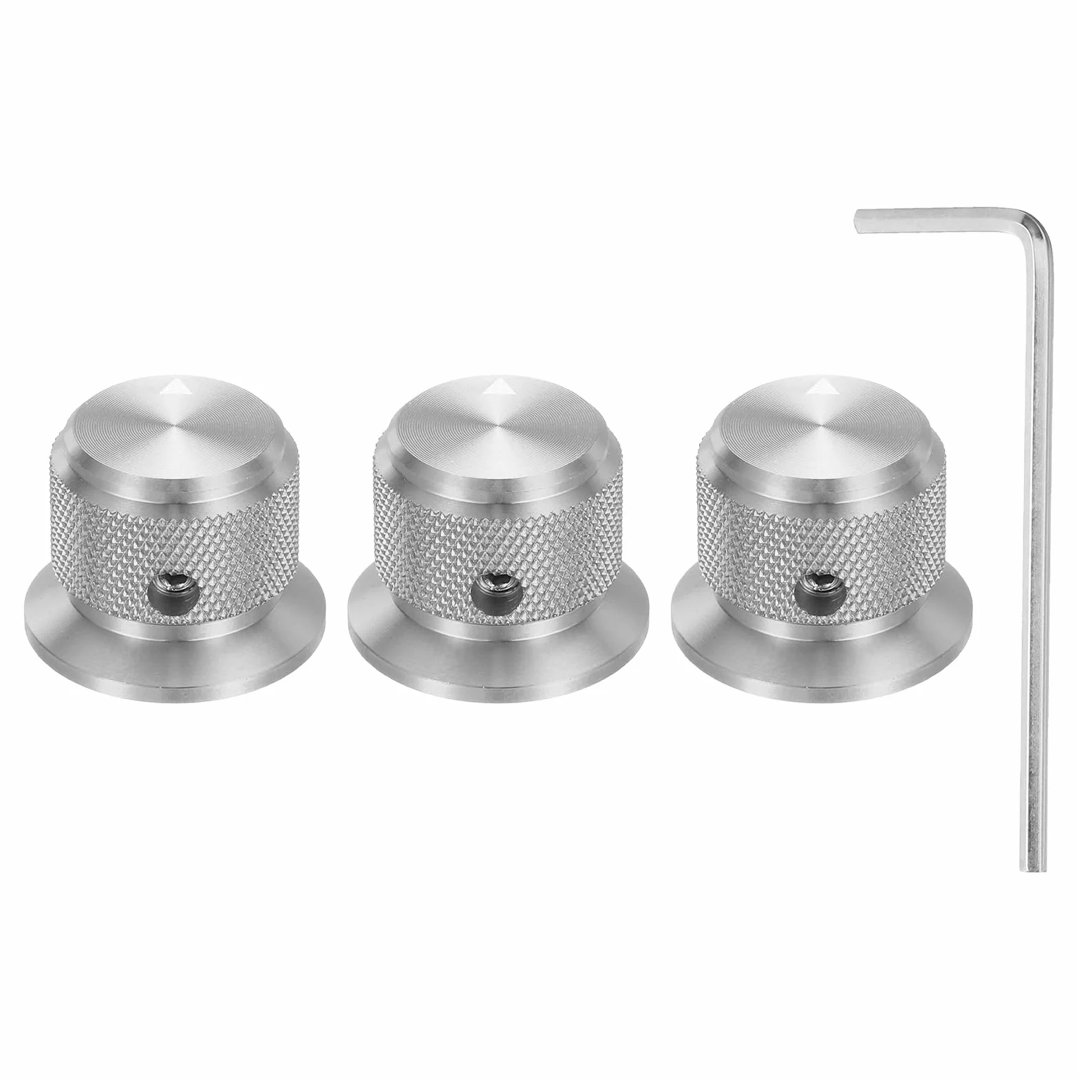 QUARKZMAN 3 sztuki aluminiowych przycisków potencjometru 1/4" (6 mm) pokrętła gitarowe uniwersalne pokrętła do regulacji głośności ze wskaźnikiem strzałki, regulator głośności do gitary basowej 3/4