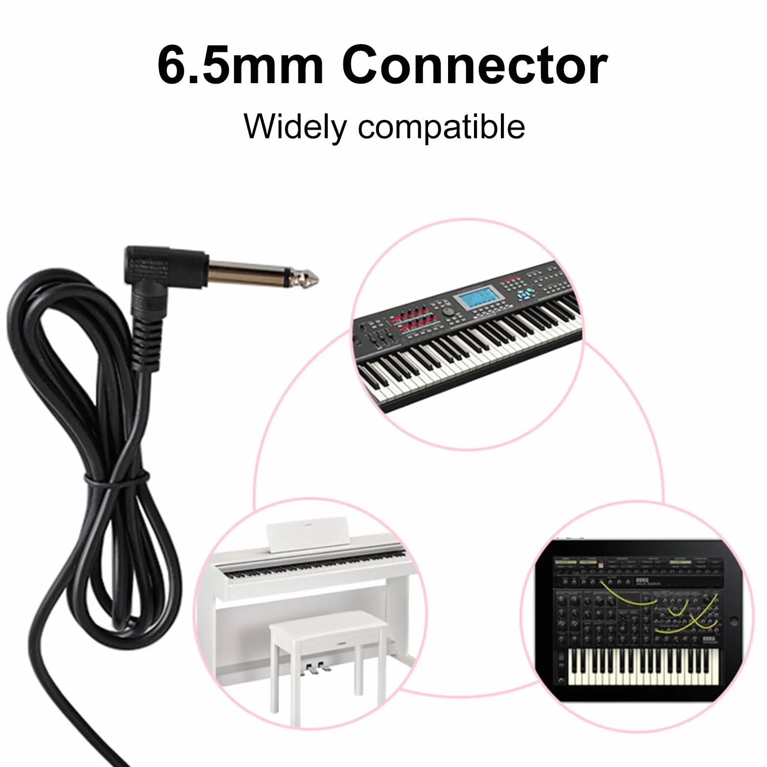 Sustain Keyboard Pedał, pedał Sustain do fortepianu, cyfrowy pedał nożny, z antypoślizgowym spodem, do pianina elektrycznego, syntezatora, fortepianów cyfrowych, elektronicznych keyboardów, wtyczka