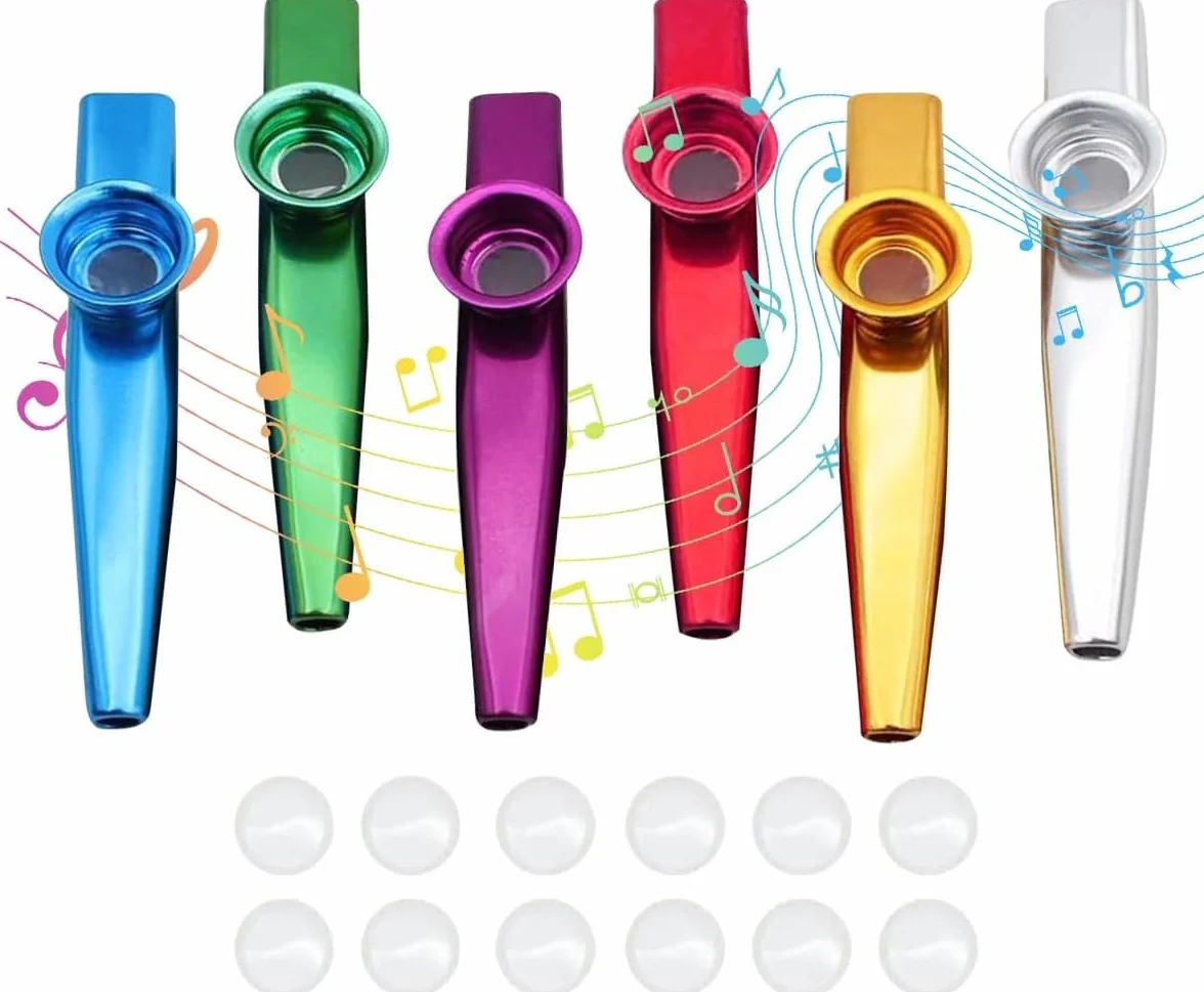 Kazoo instrument perkusyjny, 6 sztuk, metalowe zabawki dla przedszkolaków, instrumenty muzyczne dla dzieci, instrumenty gitarowe, skrzypce