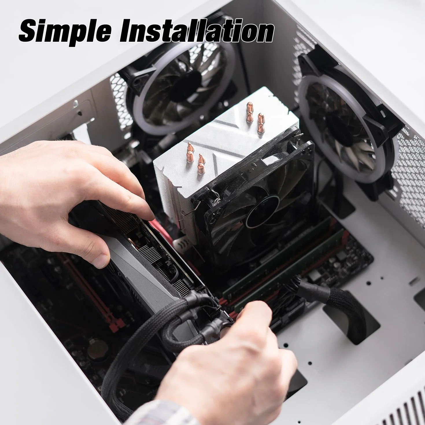 COMeap Adapter do kabli zasilających PCIe 8 Pin na 8 Pin (6+2), Pleciony specjalny kabel dla zasilaczy EVGA, długość 63 cm, opakowanie 2 sztuki