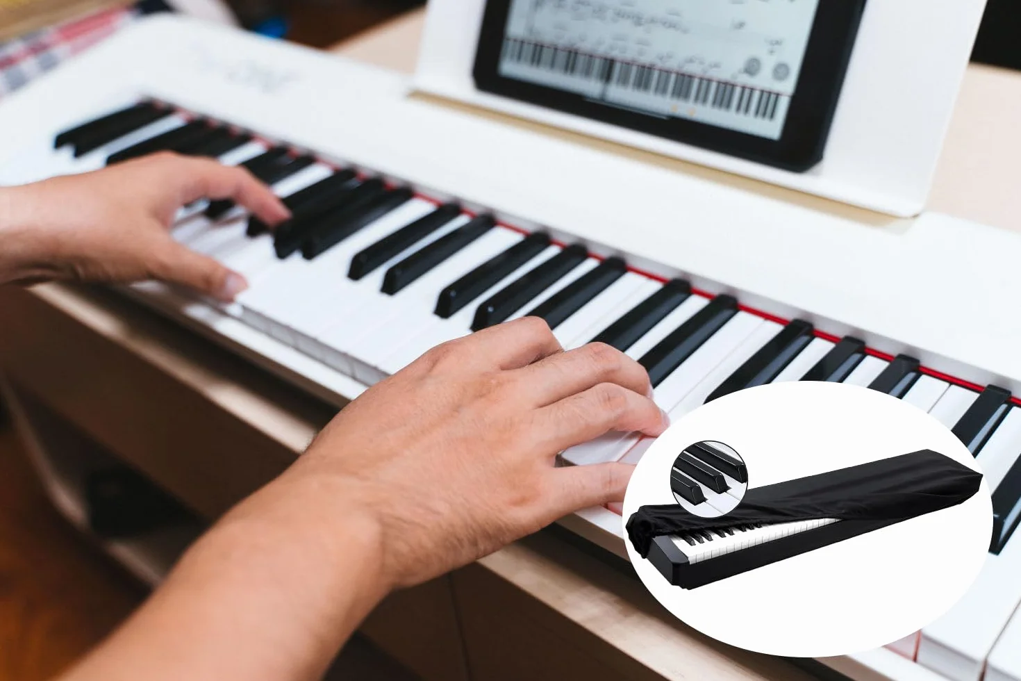 Osłona klawiatury fortepianowej, ochrona przed kurzem, elektroniczna osłona fortepianu, ochrona przed kurzem i nadaje się do prania, osłona fortepianu 61