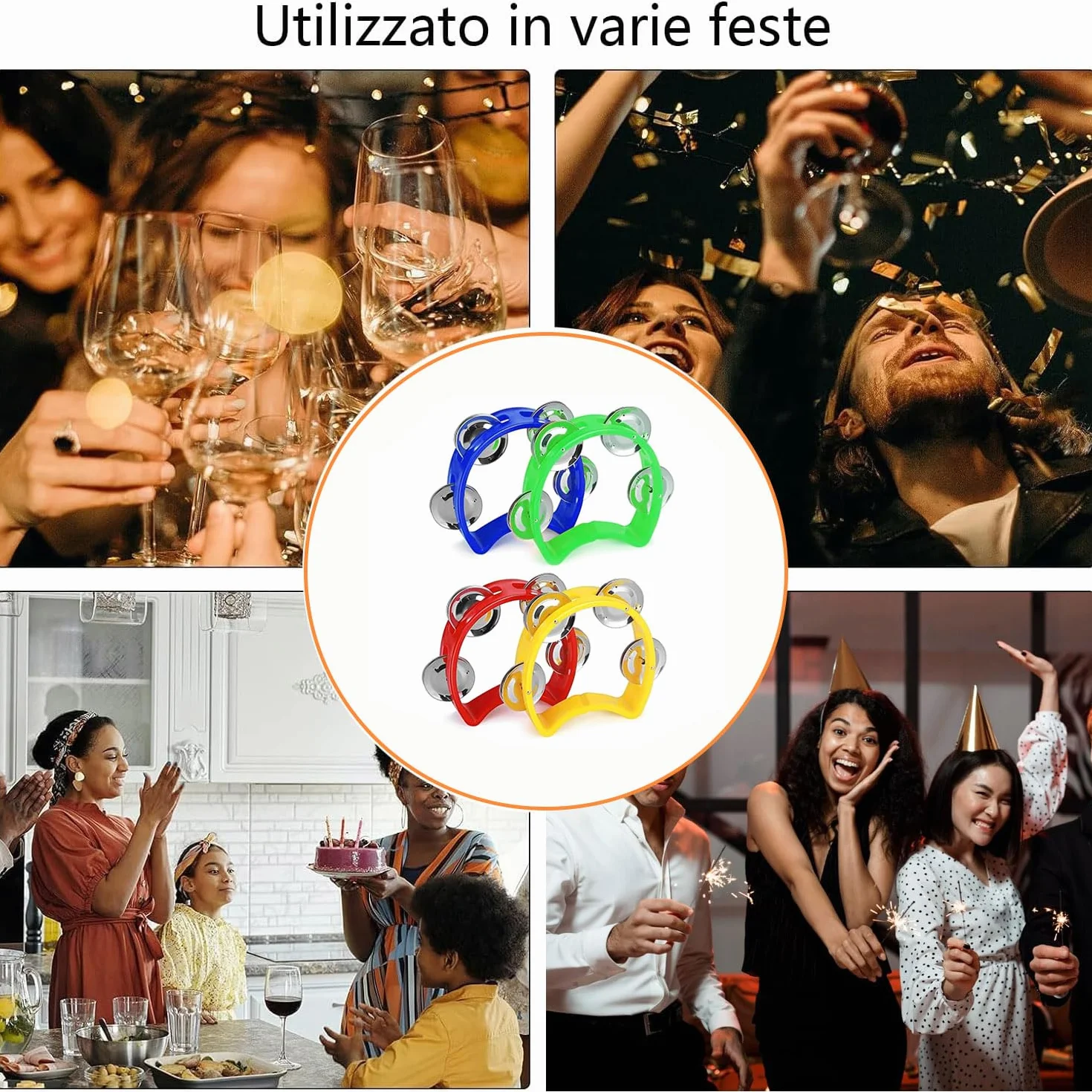 4 sztuki metalowych tamburyn, tamburyn dla dzieci, do wczesnej edukacji, kursów muzycznych, tamburyn, występów szkolnych, losowy kolor