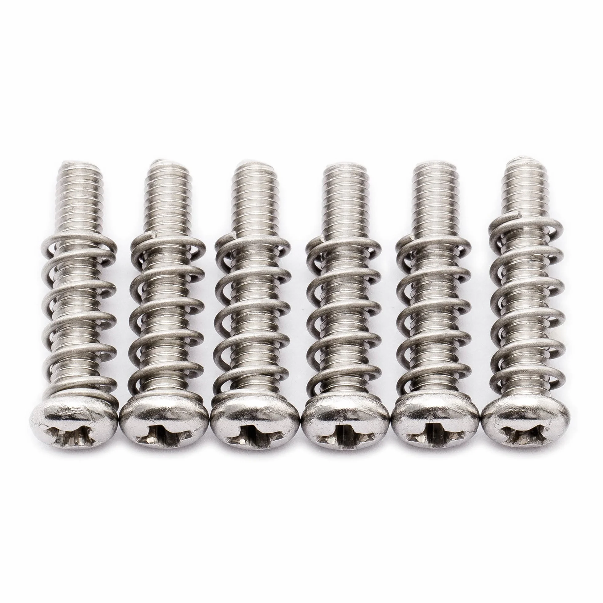 Musiclily Pro Metryczna M3X16mm Stal Nierdzewna Siodełko Intonacja Śruby i Sprężyny do Mostka Tremolo Gitary Elektrycznej Import Strat Style, Oryginalny Kolor (6 szt.)