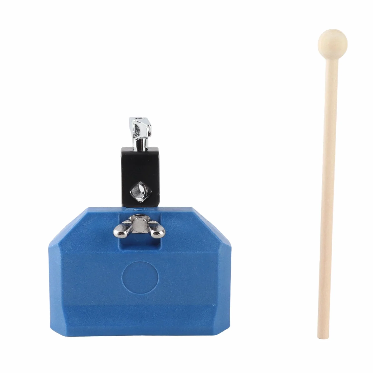 Cowbell do Zestawu Perkusyjnego Regulowany Uchwyt Montażowy Plastikowy Muzyczny Blok Perkusyjny Instrument Perkusyjny łaciński (Niebieski)