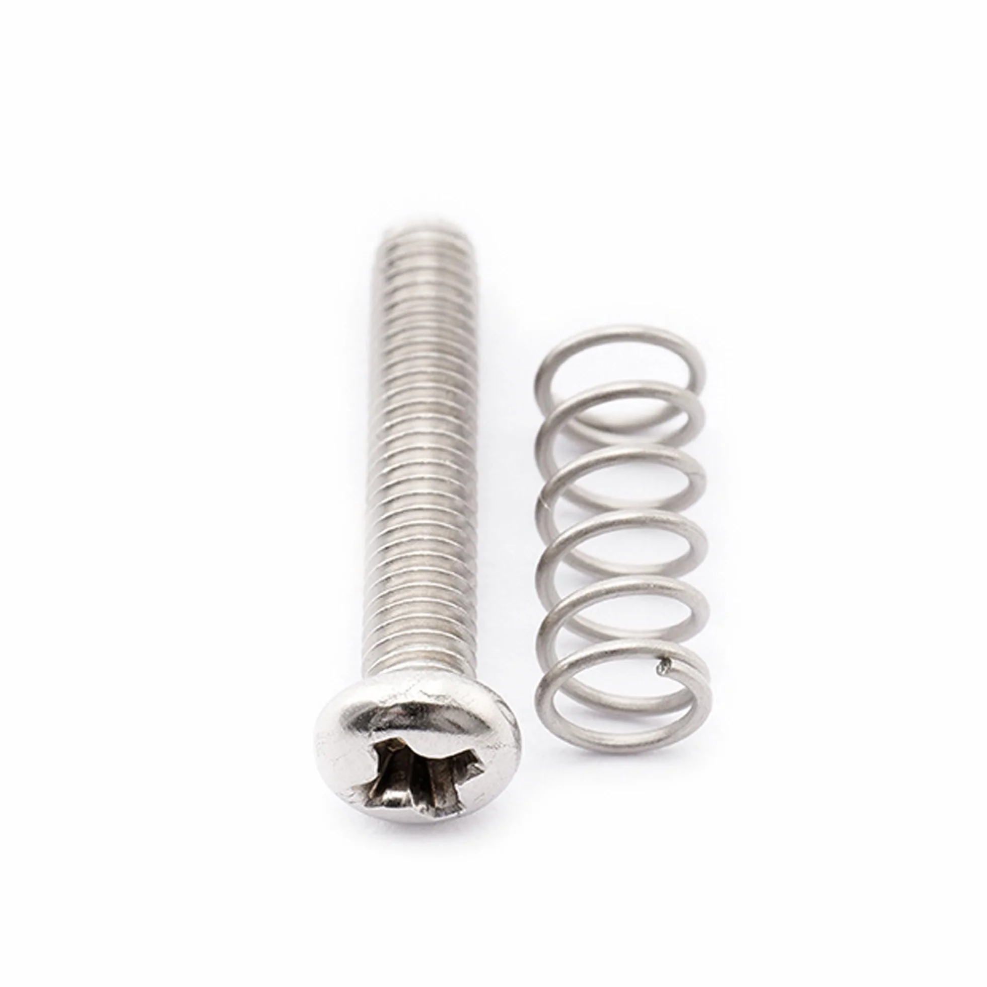 Musiclily Pro Metryczna M3X16mm Stal Nierdzewna Siodełko Intonacja Śruby i Sprężyny do Mostka Tremolo Gitary Elektrycznej Import Strat Style, Oryginalny Kolor (6 szt.)