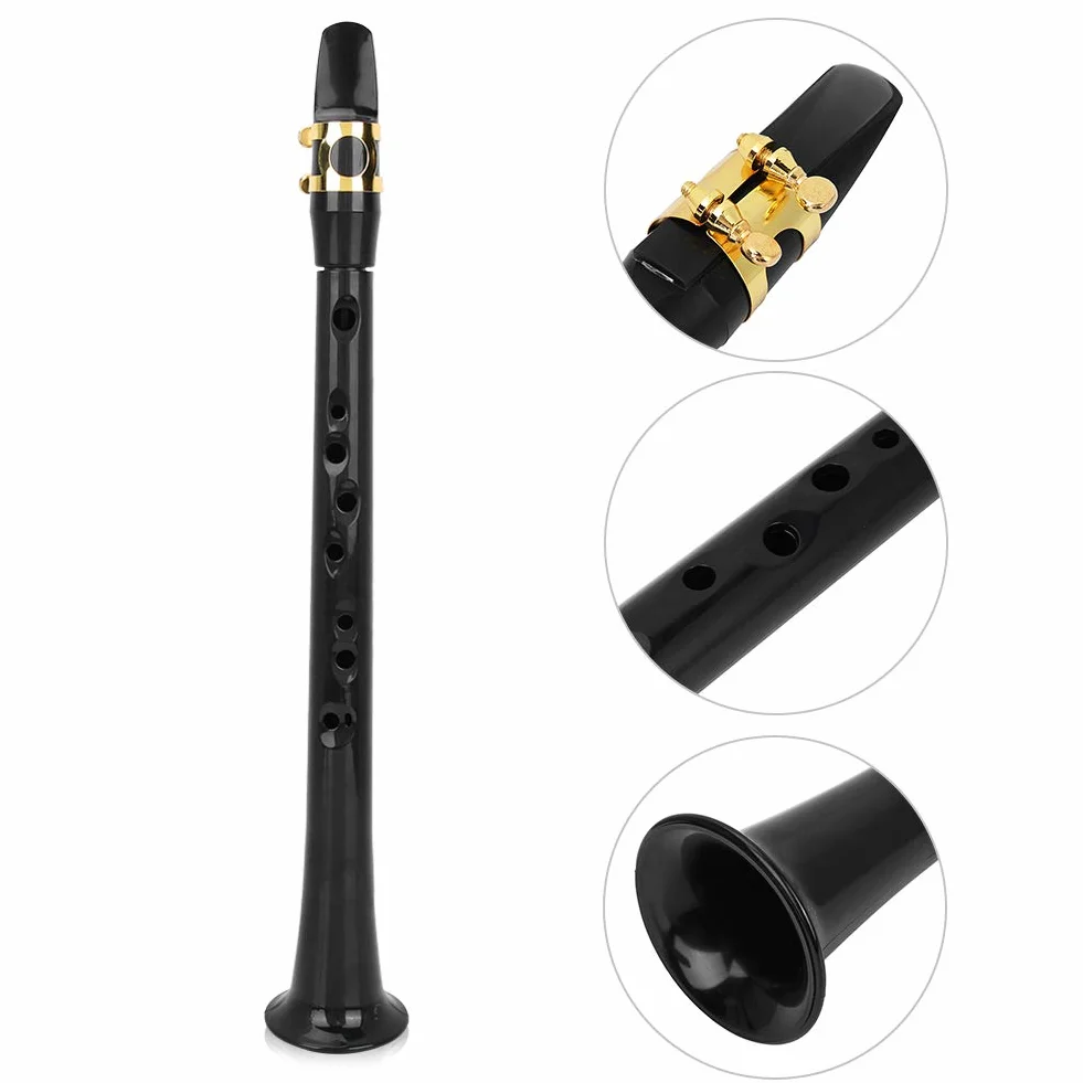 Prosty mini saksofon, przenośny kieszonkowy saksofon do ćwiczeń saksofon z kieszonką na stroik, mini saksofon instrument dęty drewniany Bb Tune Recorder dla dzieci